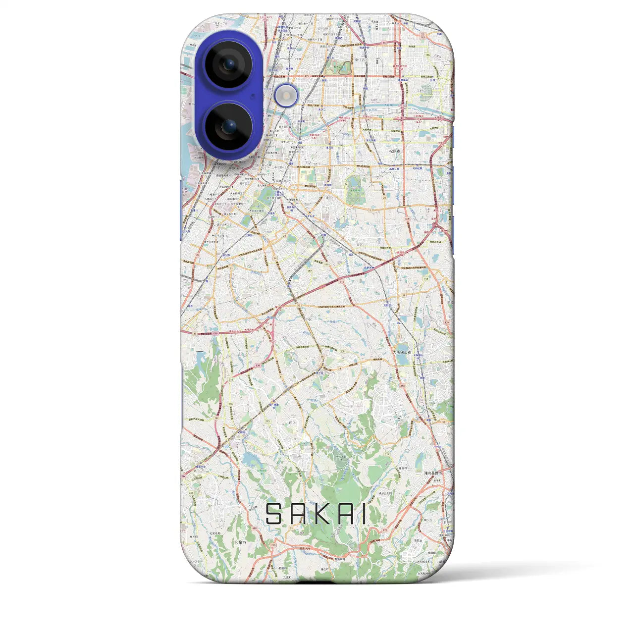 【堺2(大阪府)】地図柄iPhoneケース(バックカバータイプ)ナチュラル・iPhone 16 Pro Max 用