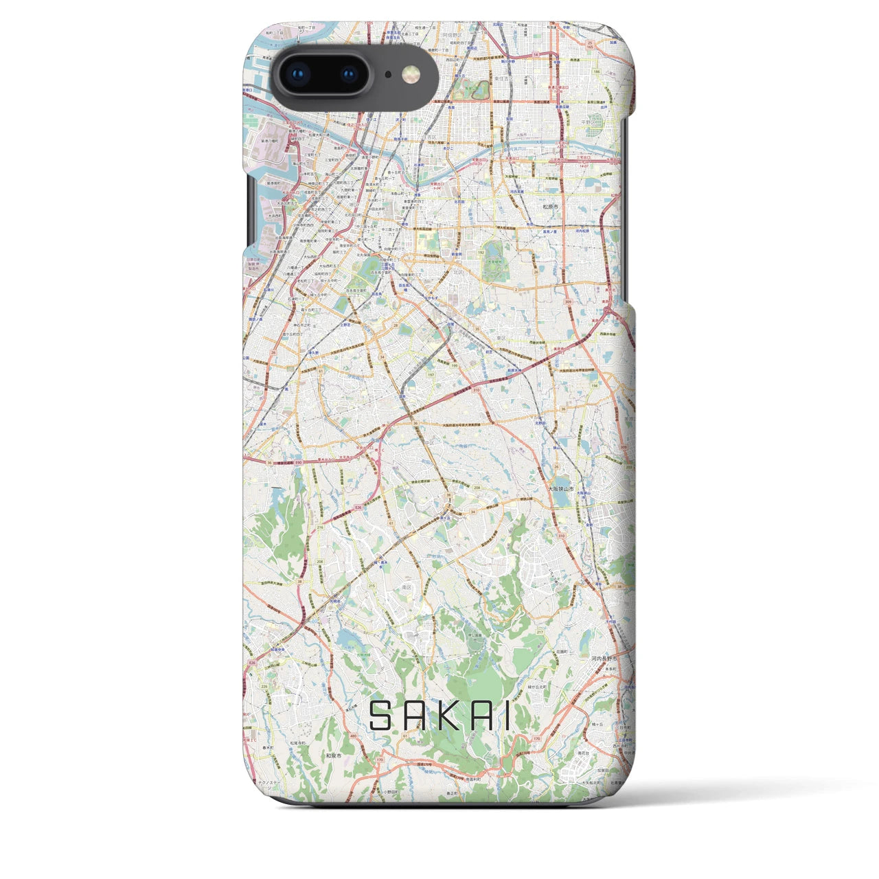 【堺2(大阪府)】地図柄iPhoneケース(バックカバータイプ)