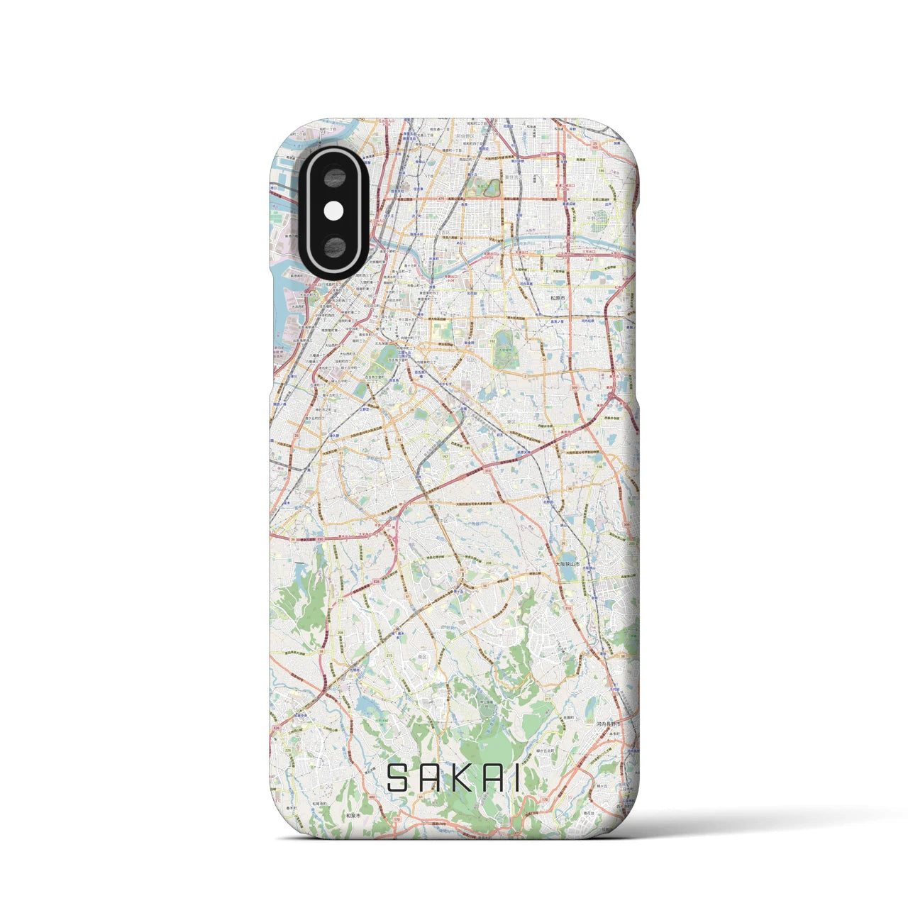 【堺2(大阪府)】地図柄iPhoneケース(バックカバータイプ)