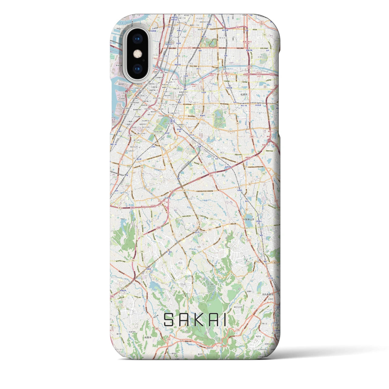 【堺2(大阪府)】地図柄iPhoneケース(バックカバータイプ)