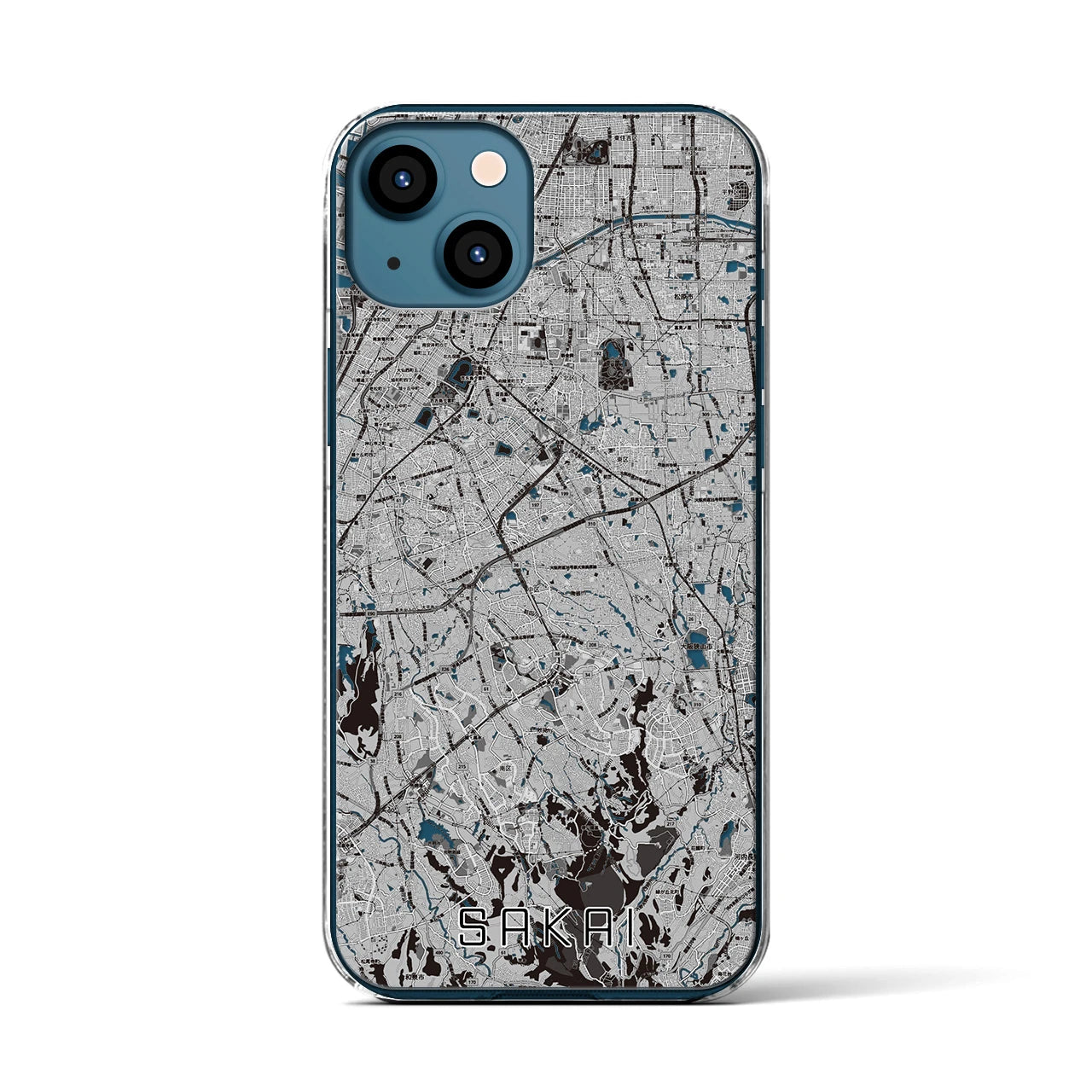 【堺2(大阪府)】地図柄iPhoneケース(クリアタイプ)