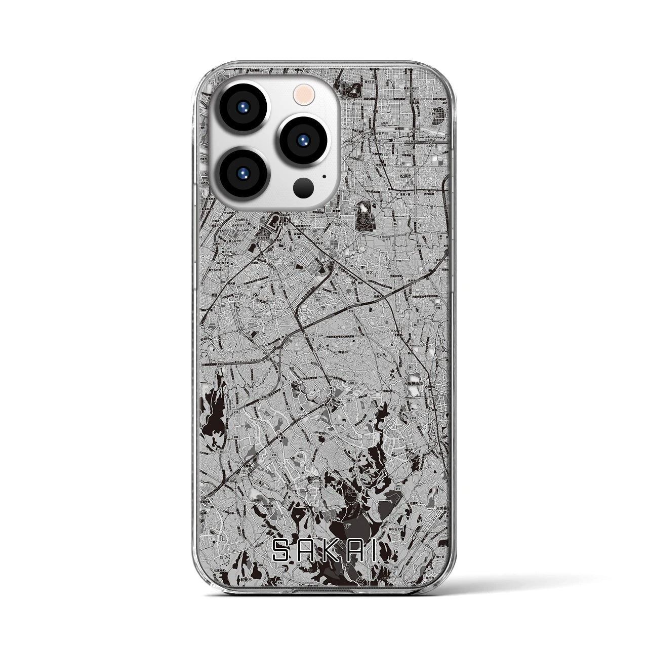 【堺2(大阪府)】地図柄iPhoneケース(クリアタイプ)