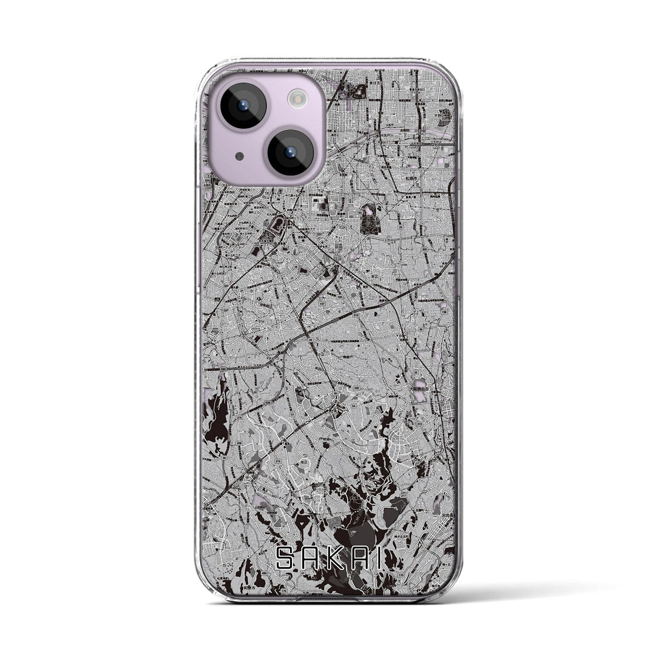 【堺2(大阪府)】地図柄iPhoneケース(クリアタイプ)