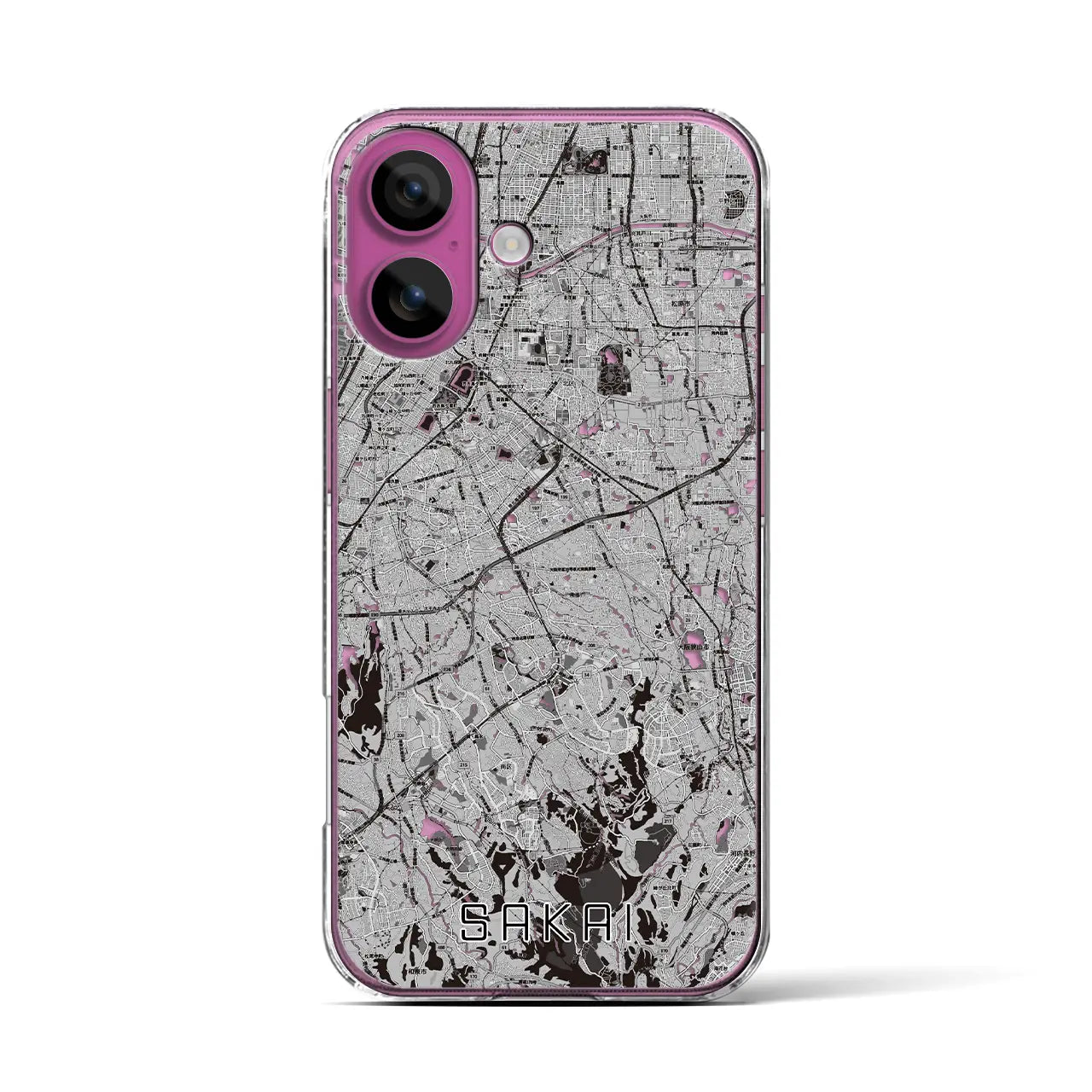 【堺2(大阪府)】地図柄iPhoneケース(クリアタイプ)