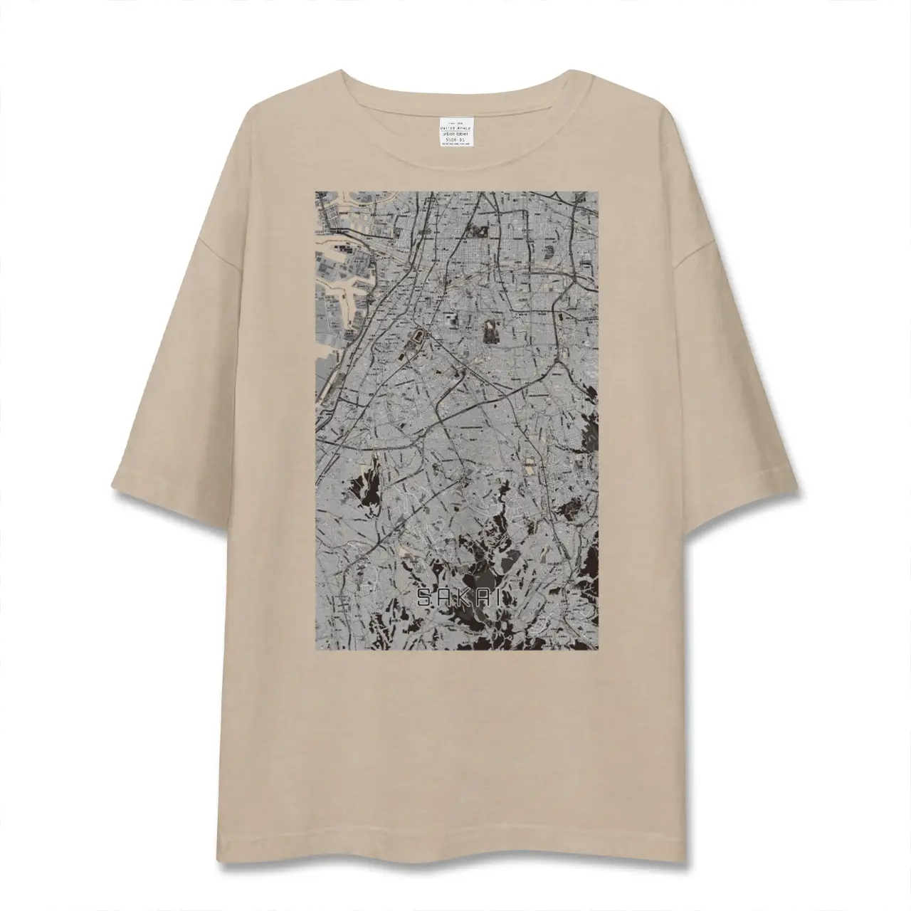 【堺2(大阪府)】地図柄ビッグシルエットTシャツ