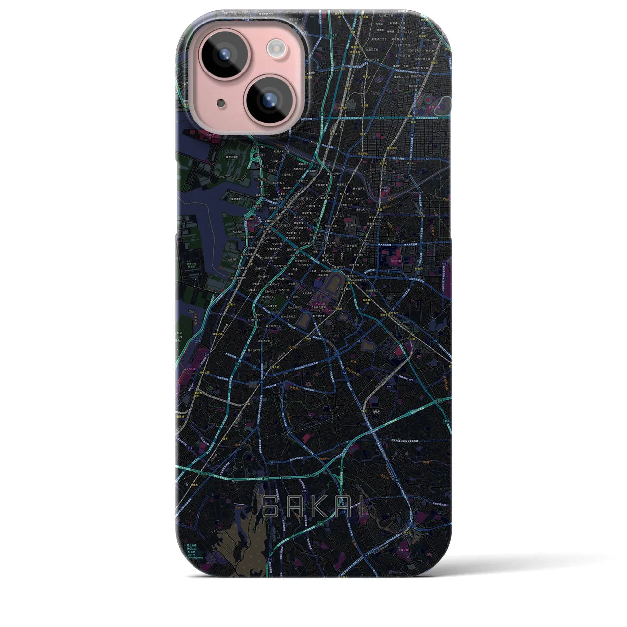 【堺(大阪府)】地図柄iPhoneケース(バックカバータイプ)