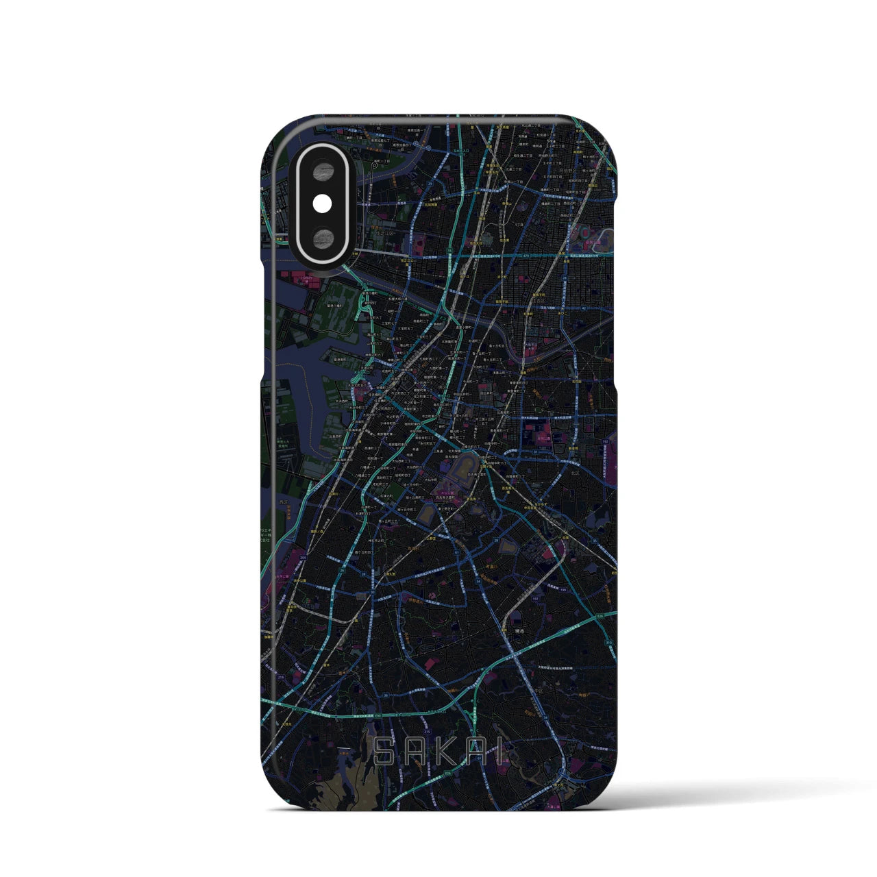 【堺(大阪府)】地図柄iPhoneケース(バックカバータイプ)