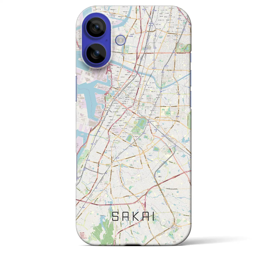 【堺(大阪府)】地図柄iPhoneケース(バックカバータイプ)ナチュラル・iPhone 16 Pro Max 用