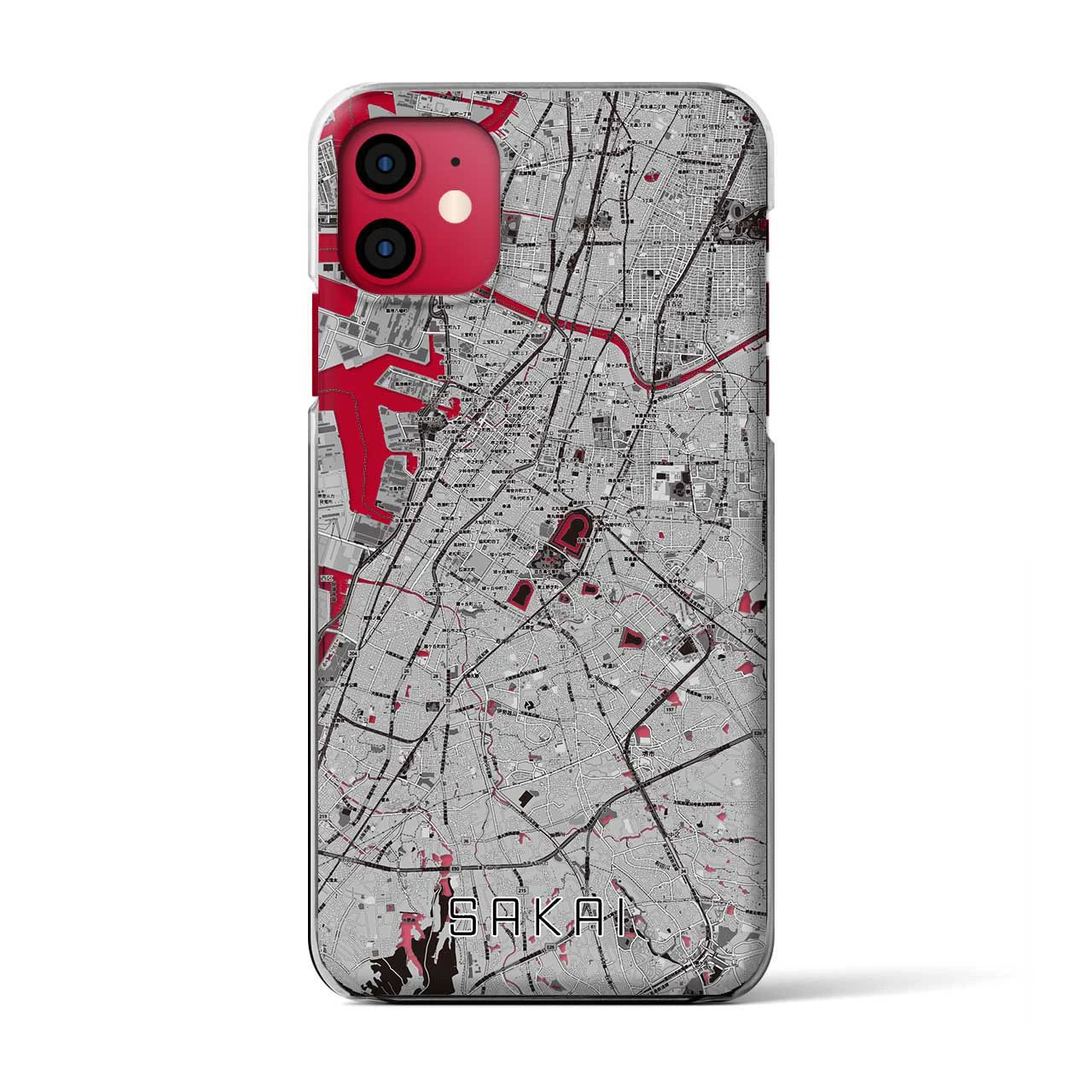 【堺(大阪府)】地図柄iPhoneケース(クリアタイプ)