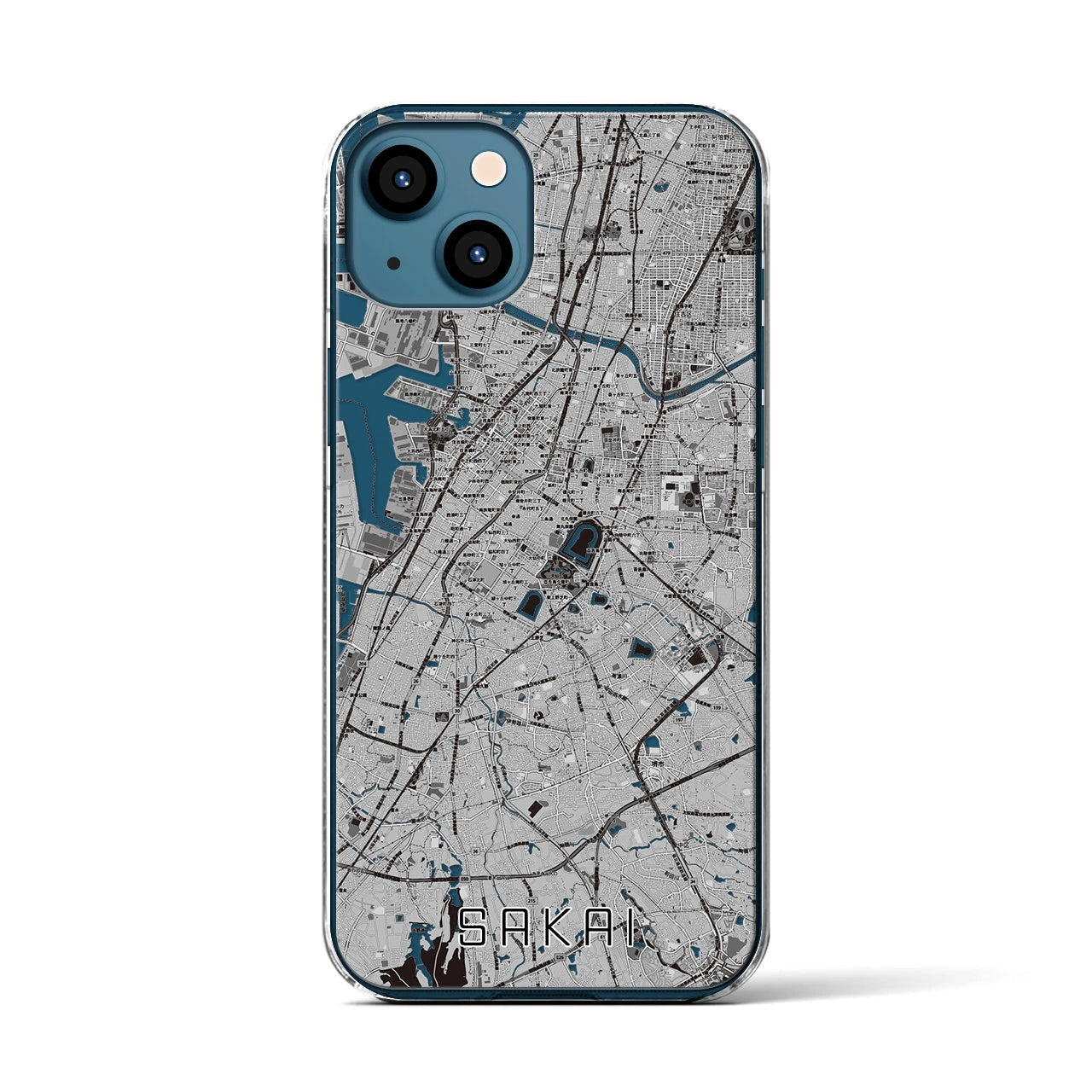 【堺(大阪府)】地図柄iPhoneケース(クリアタイプ)