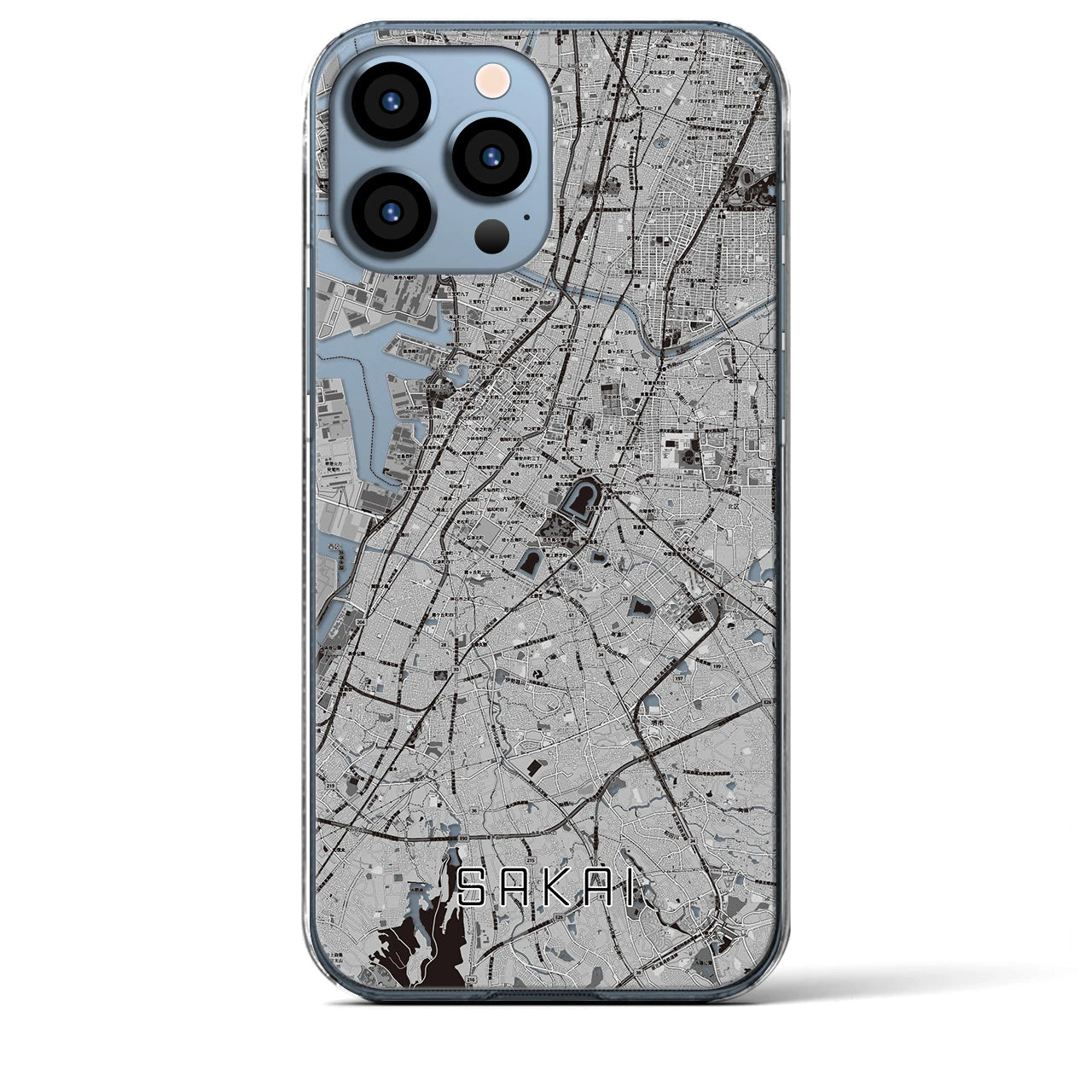 【堺(大阪府)】地図柄iPhoneケース(クリアタイプ)