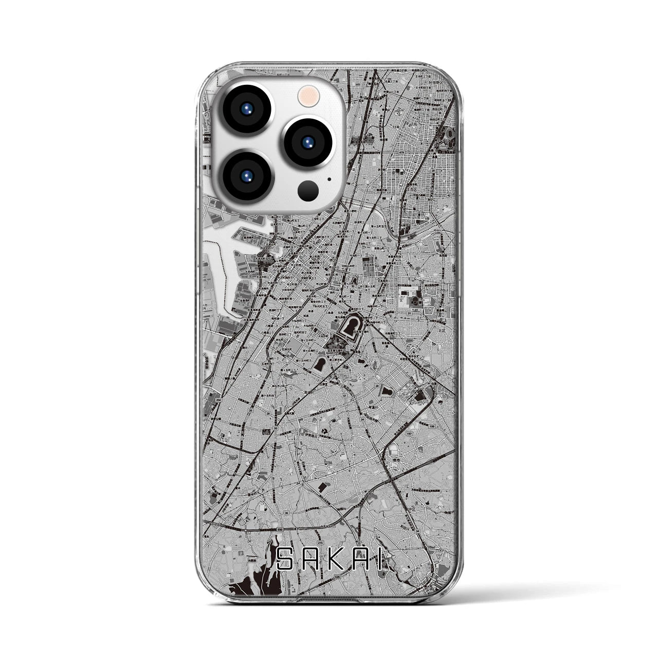 【堺(大阪府)】地図柄iPhoneケース(クリアタイプ)