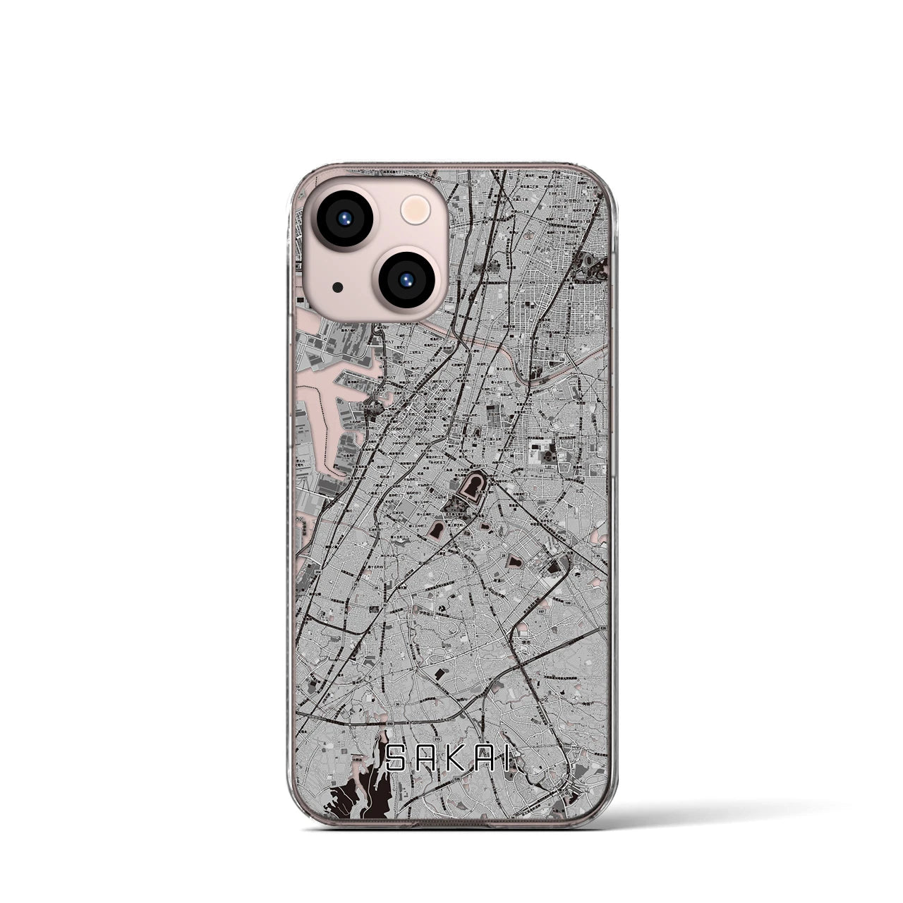 【堺(大阪府)】地図柄iPhoneケース(クリアタイプ)