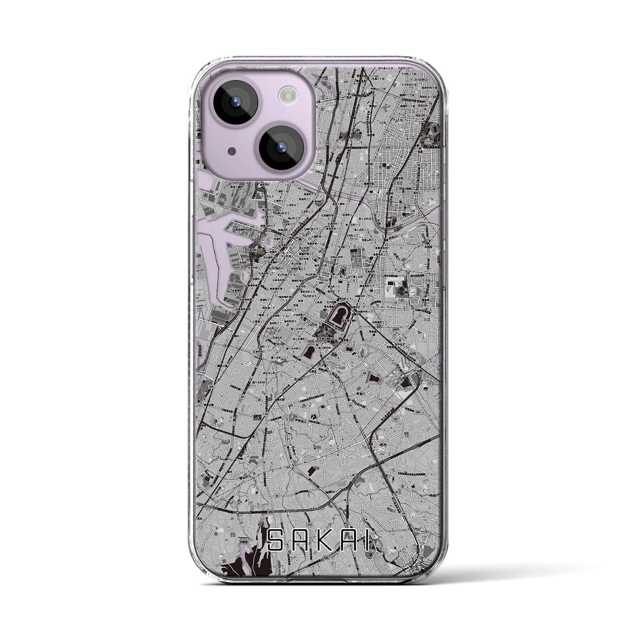 【堺(大阪府)】地図柄iPhoneケース(クリアタイプ)