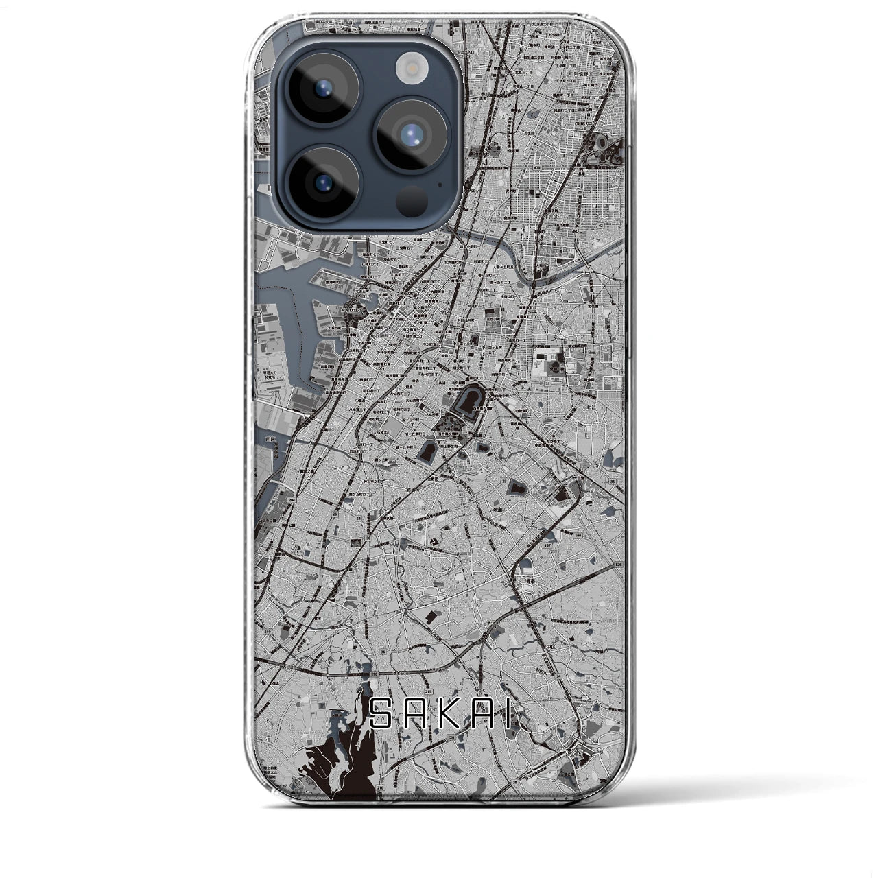 【堺(大阪府)】地図柄iPhoneケース(クリアタイプ)