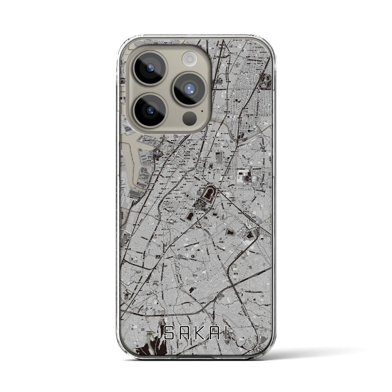 【堺(大阪府)】地図柄iPhoneケース(クリアタイプ)