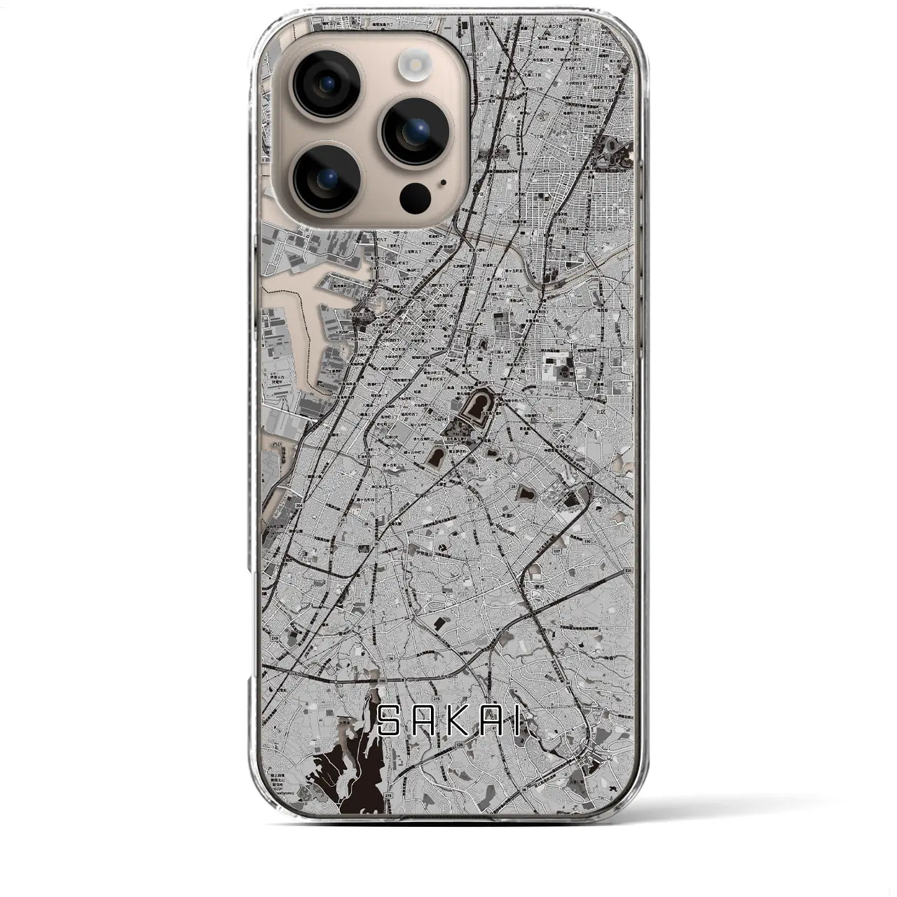 【堺(大阪府)】地図柄iPhoneケース(クリアタイプ)