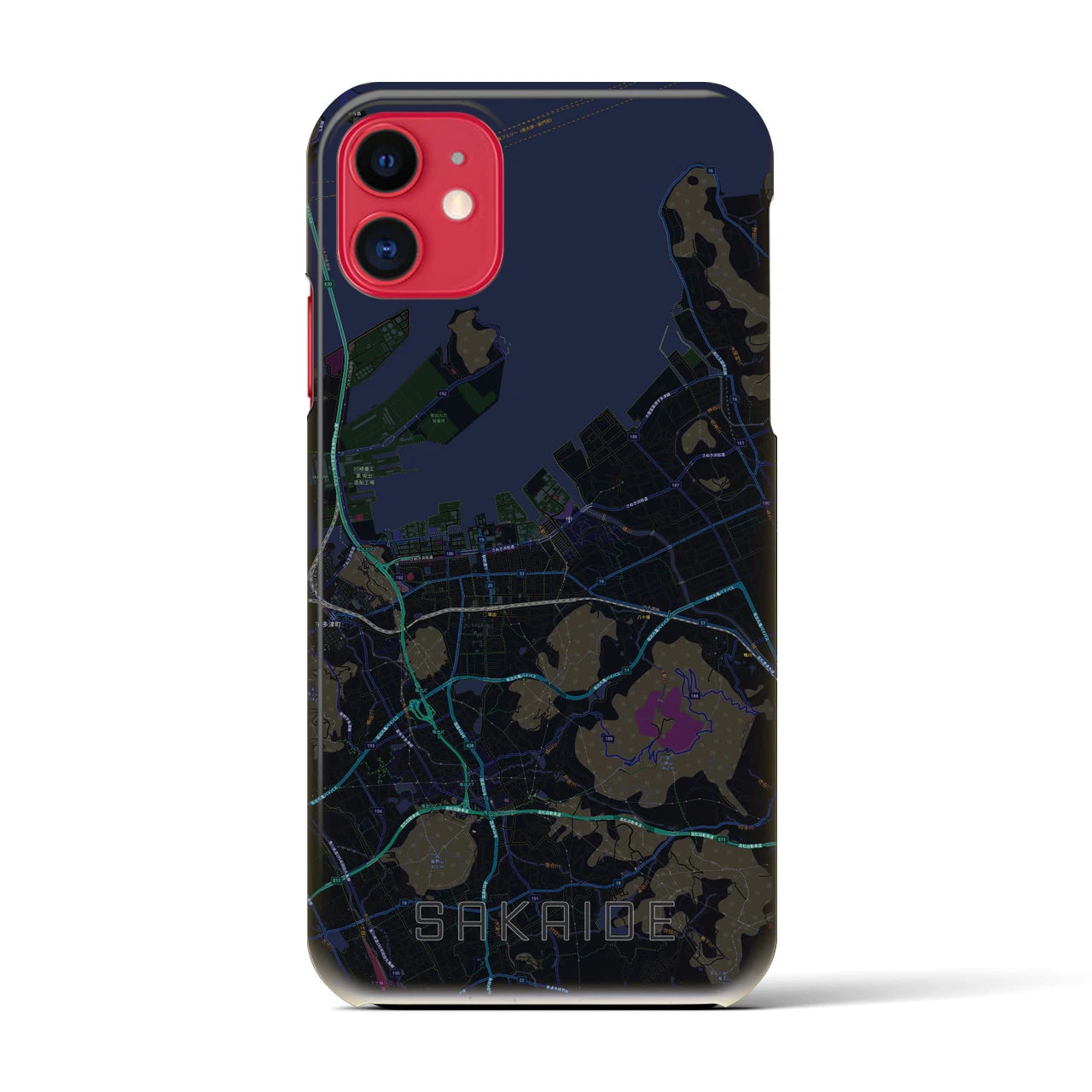 【坂出(香川県)】地図柄iPhoneケース(バックカバータイプ)