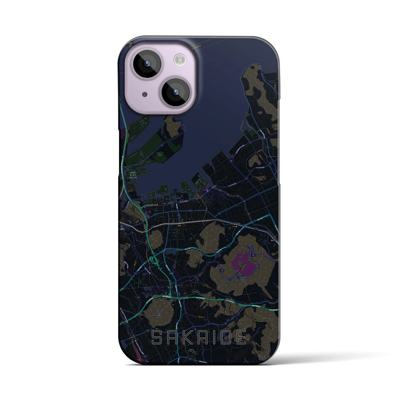 【坂出(香川県)】地図柄iPhoneケース(バックカバータイプ)