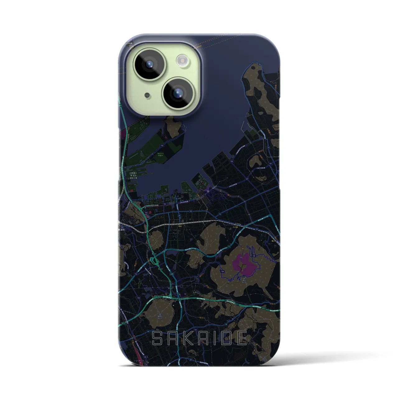 【坂出(香川県)】地図柄iPhoneケース(バックカバータイプ)