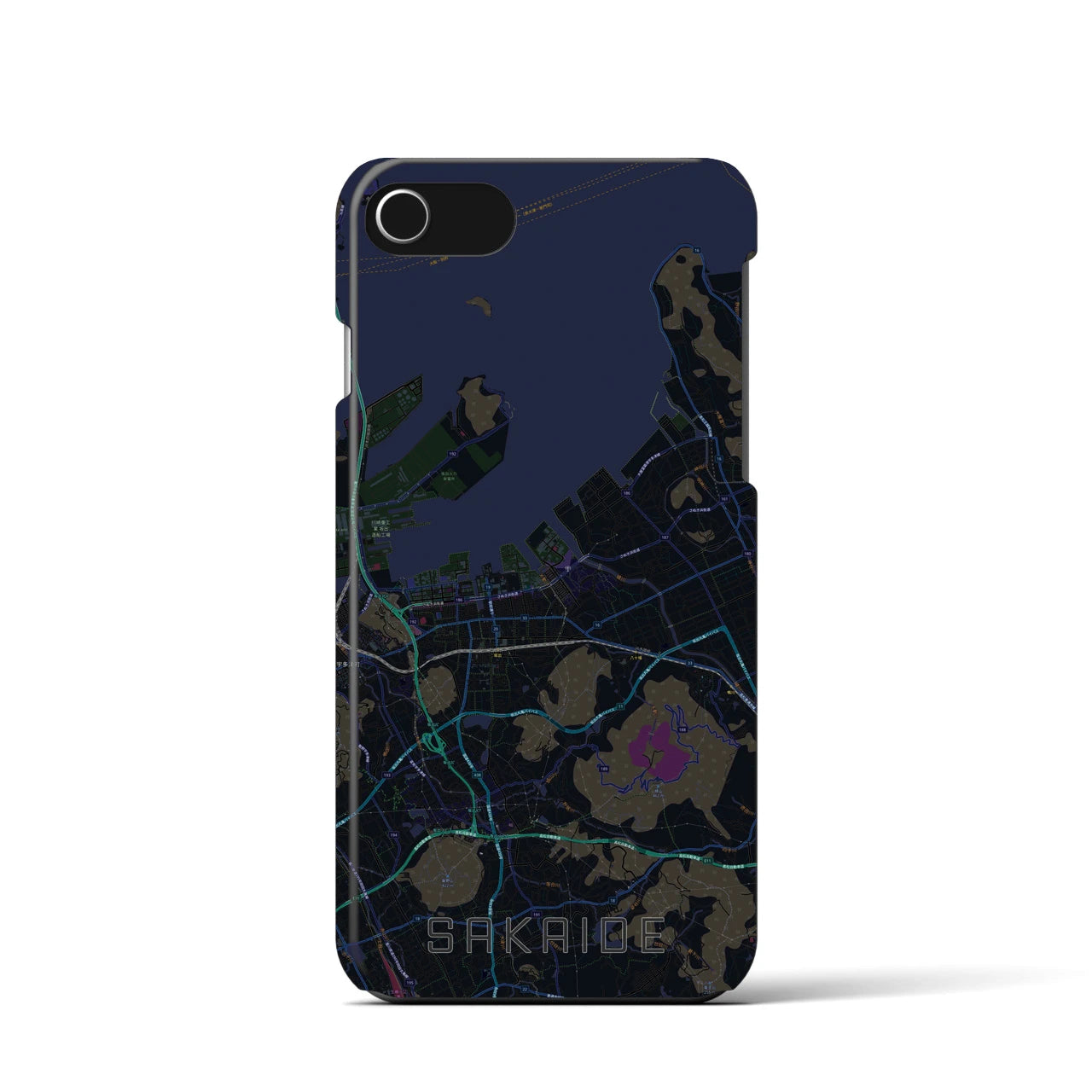 【坂出(香川県)】地図柄iPhoneケース(バックカバータイプ)