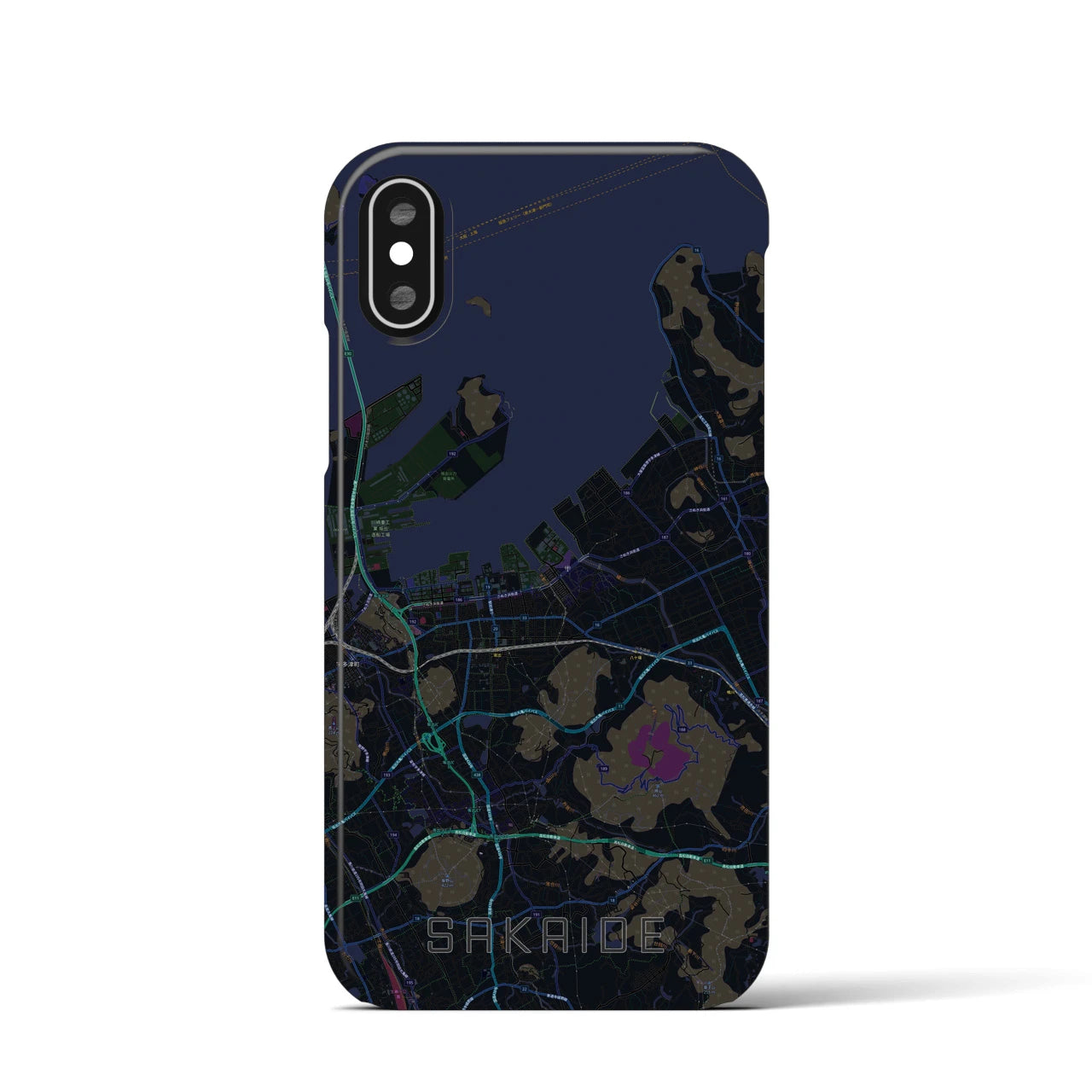 【坂出(香川県)】地図柄iPhoneケース(バックカバータイプ)