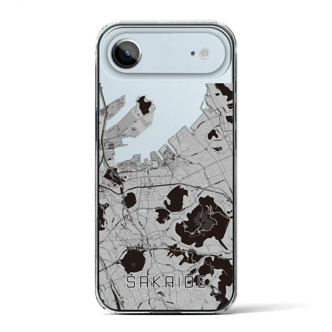 【坂出(香川県)】地図柄iPhoneケース(クリアタイプ)モノトーン・iPhone 17 Pro Max 用