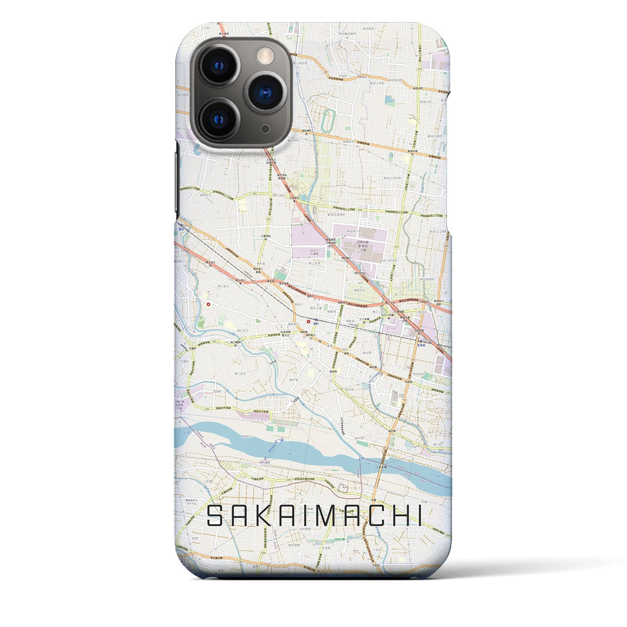 【境町(群馬県)】地図柄iPhoneケース(バックカバータイプ)