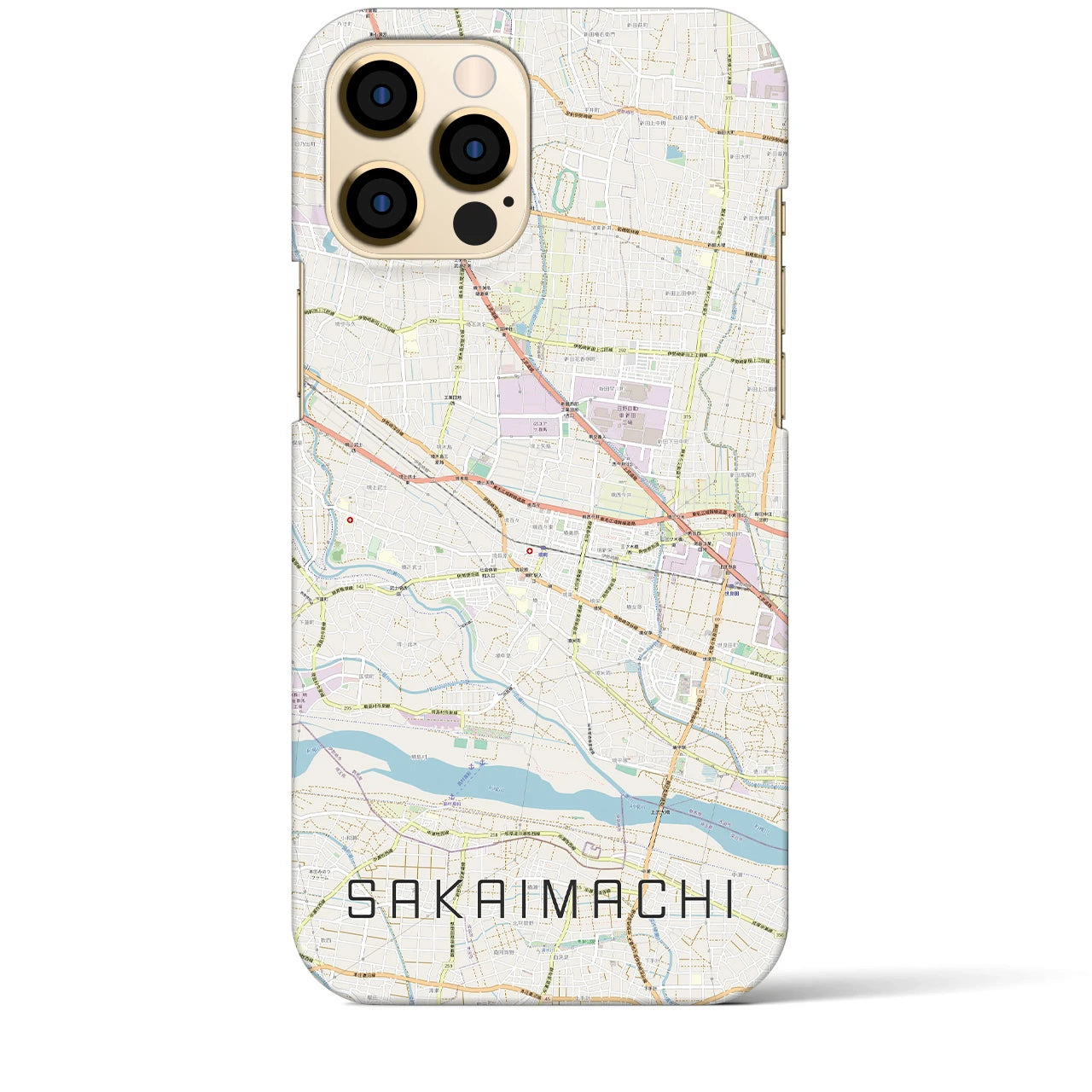 【境町(群馬県)】地図柄iPhoneケース(バックカバータイプ)