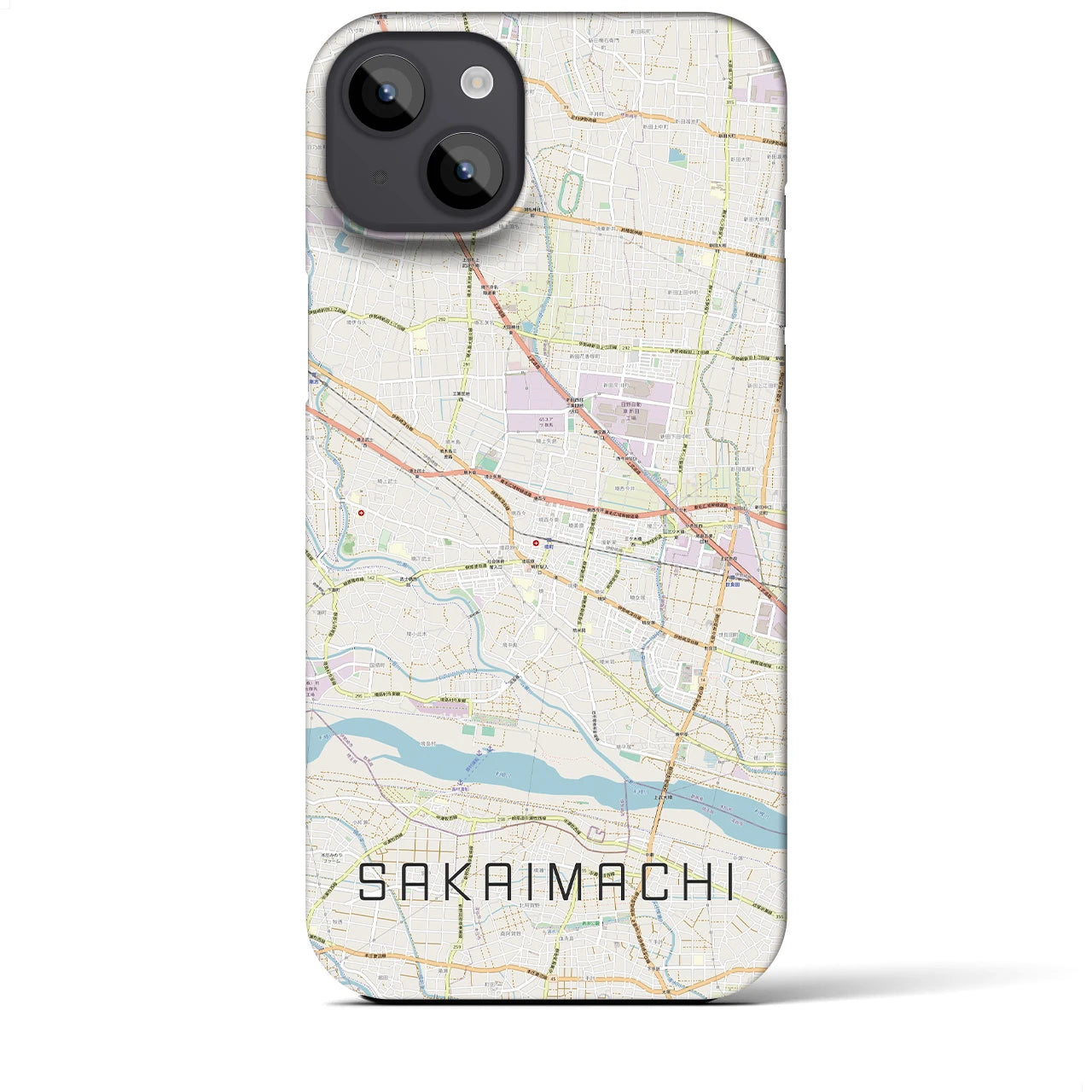 【境町(群馬県)】地図柄iPhoneケース(バックカバータイプ)