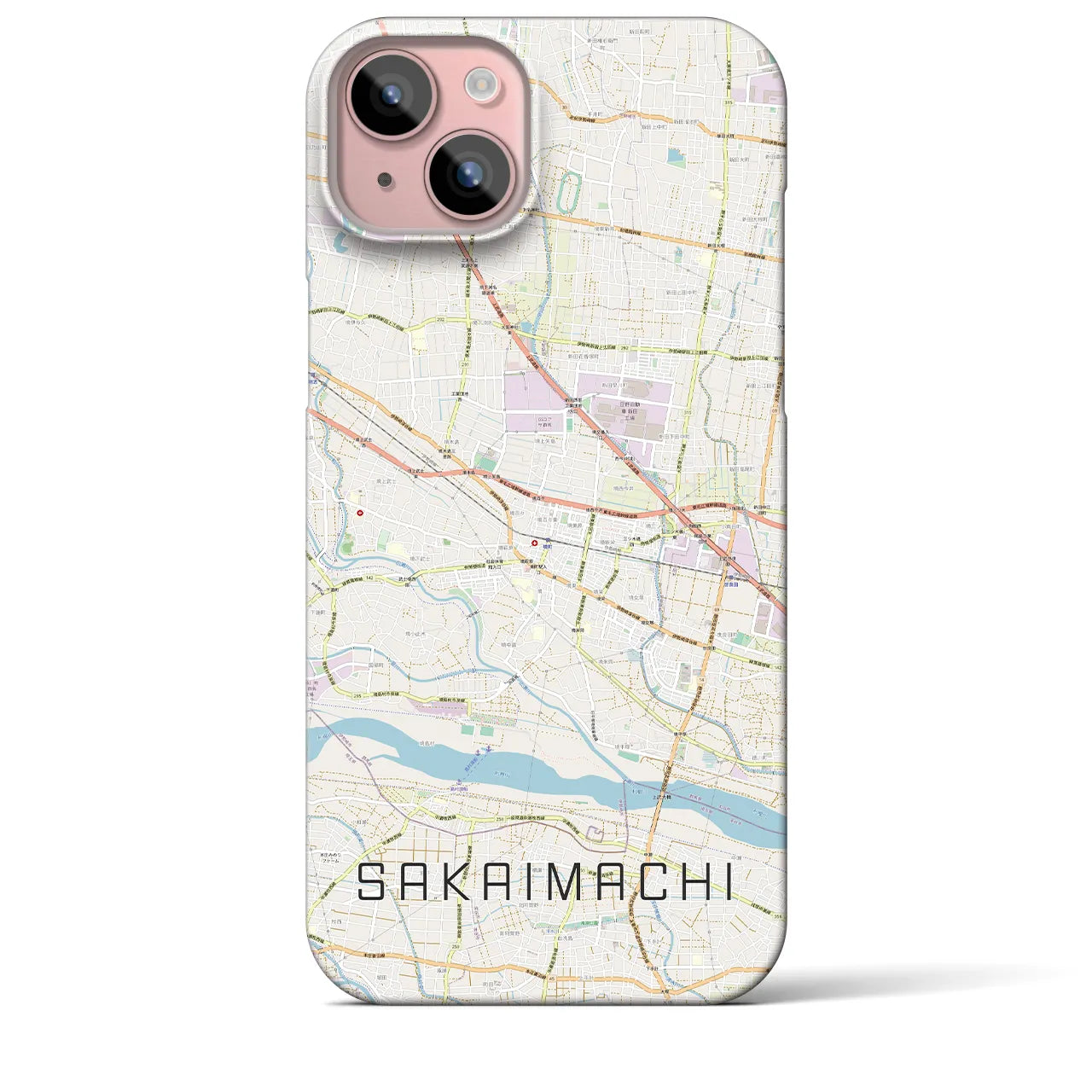 【境町(群馬県)】地図柄iPhoneケース(バックカバータイプ)