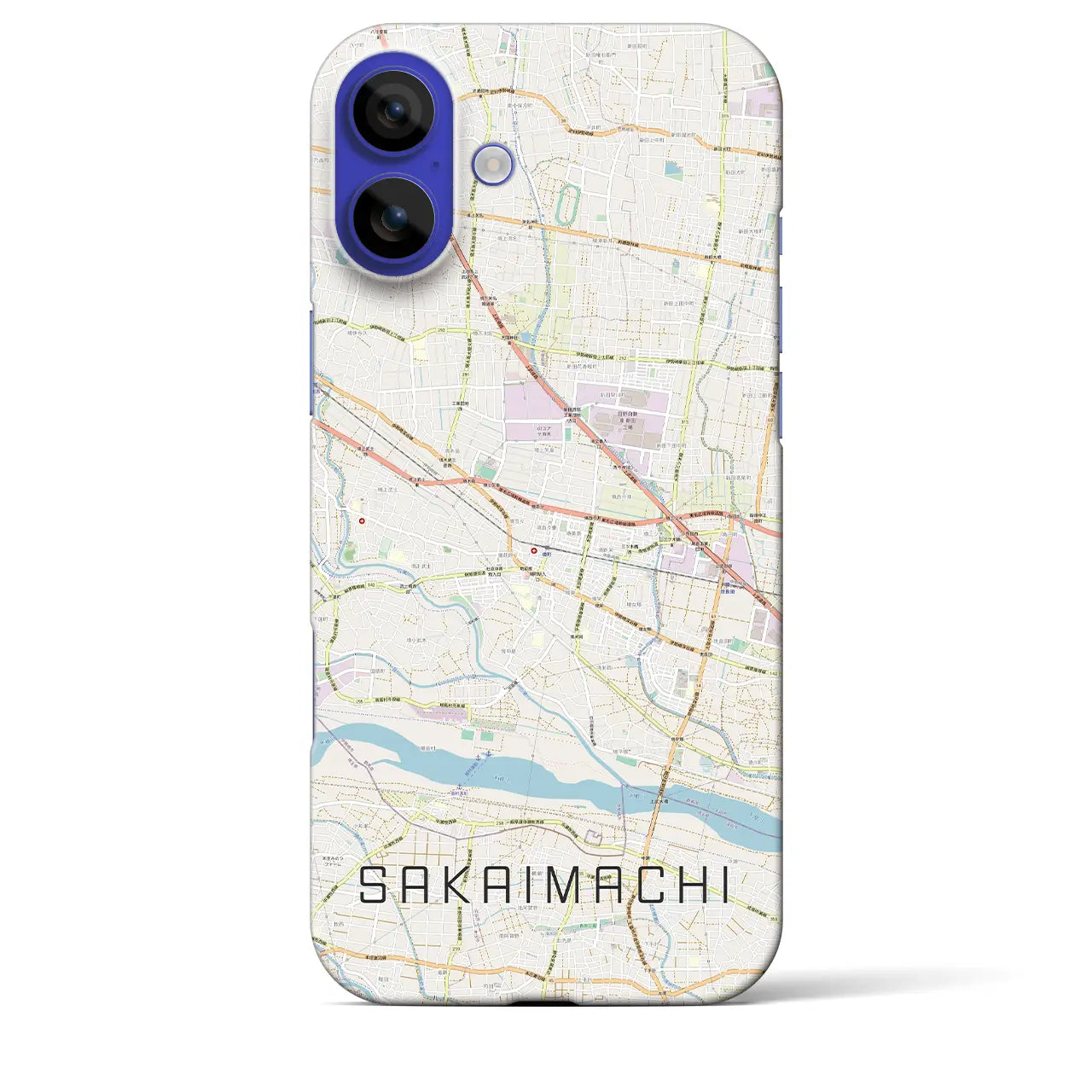 【境町(群馬県)】地図柄iPhoneケース(バックカバータイプ)ナチュラル・iPhone 16 Pro Max 用