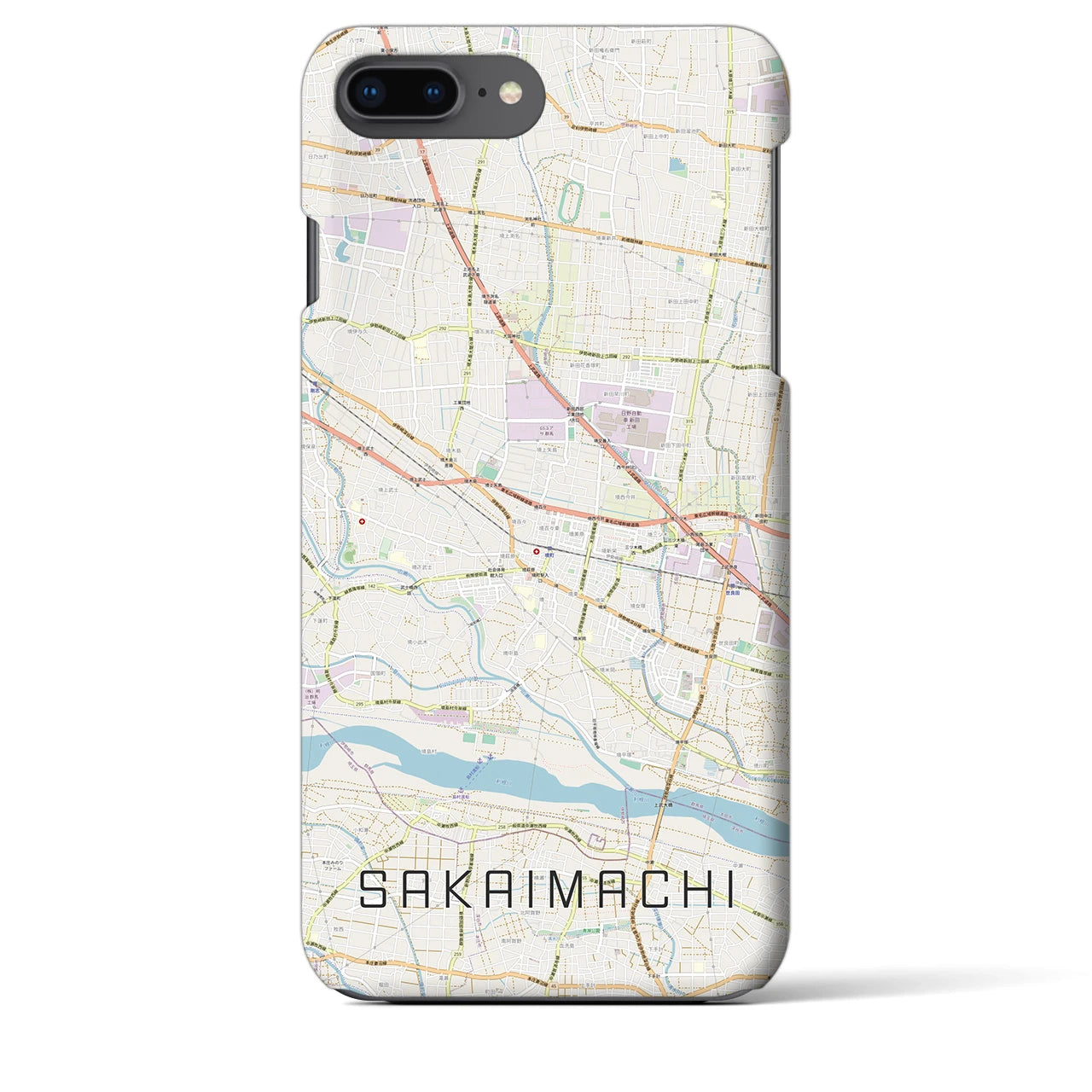 【境町(群馬県)】地図柄iPhoneケース(バックカバータイプ)