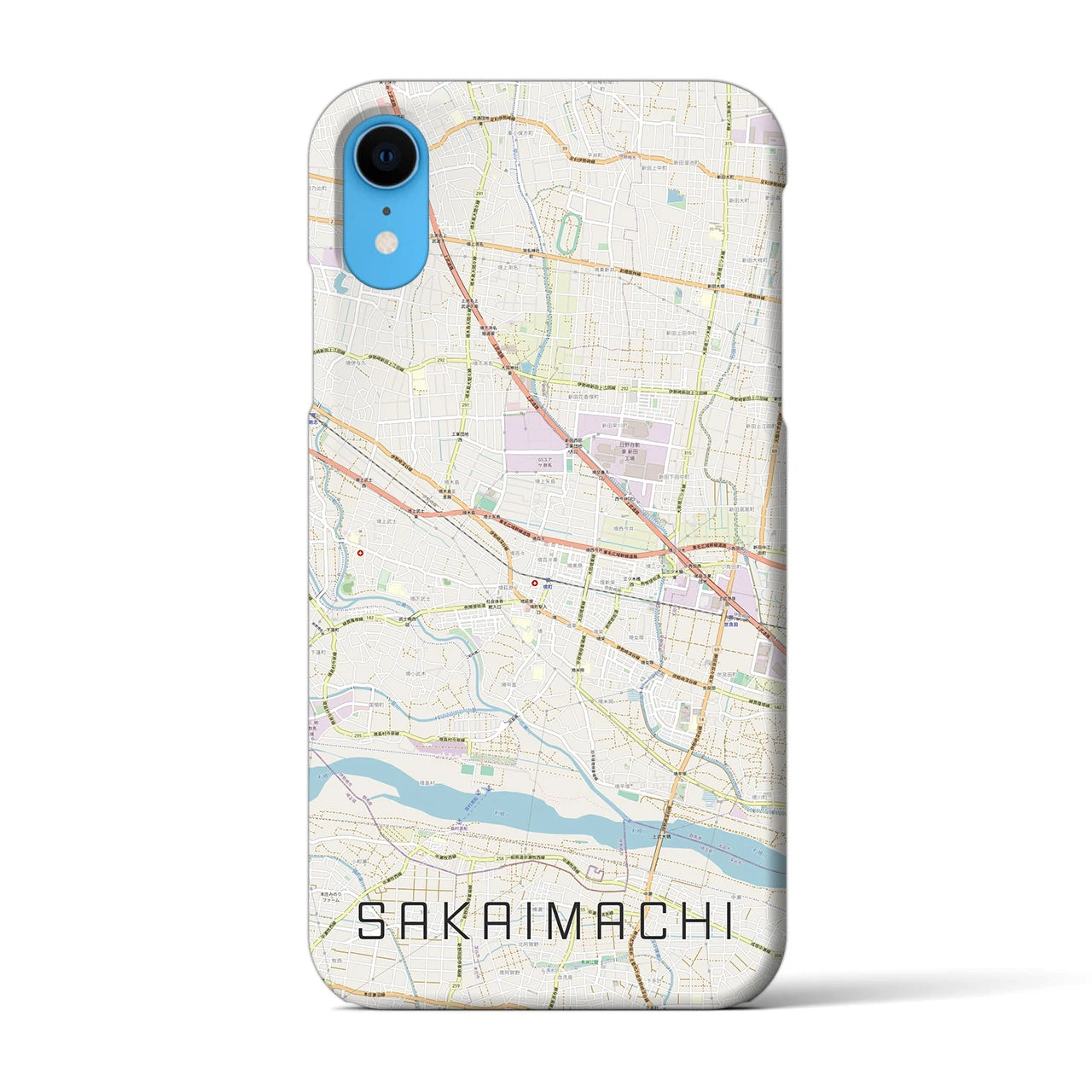【境町(群馬県)】地図柄iPhoneケース(バックカバータイプ)