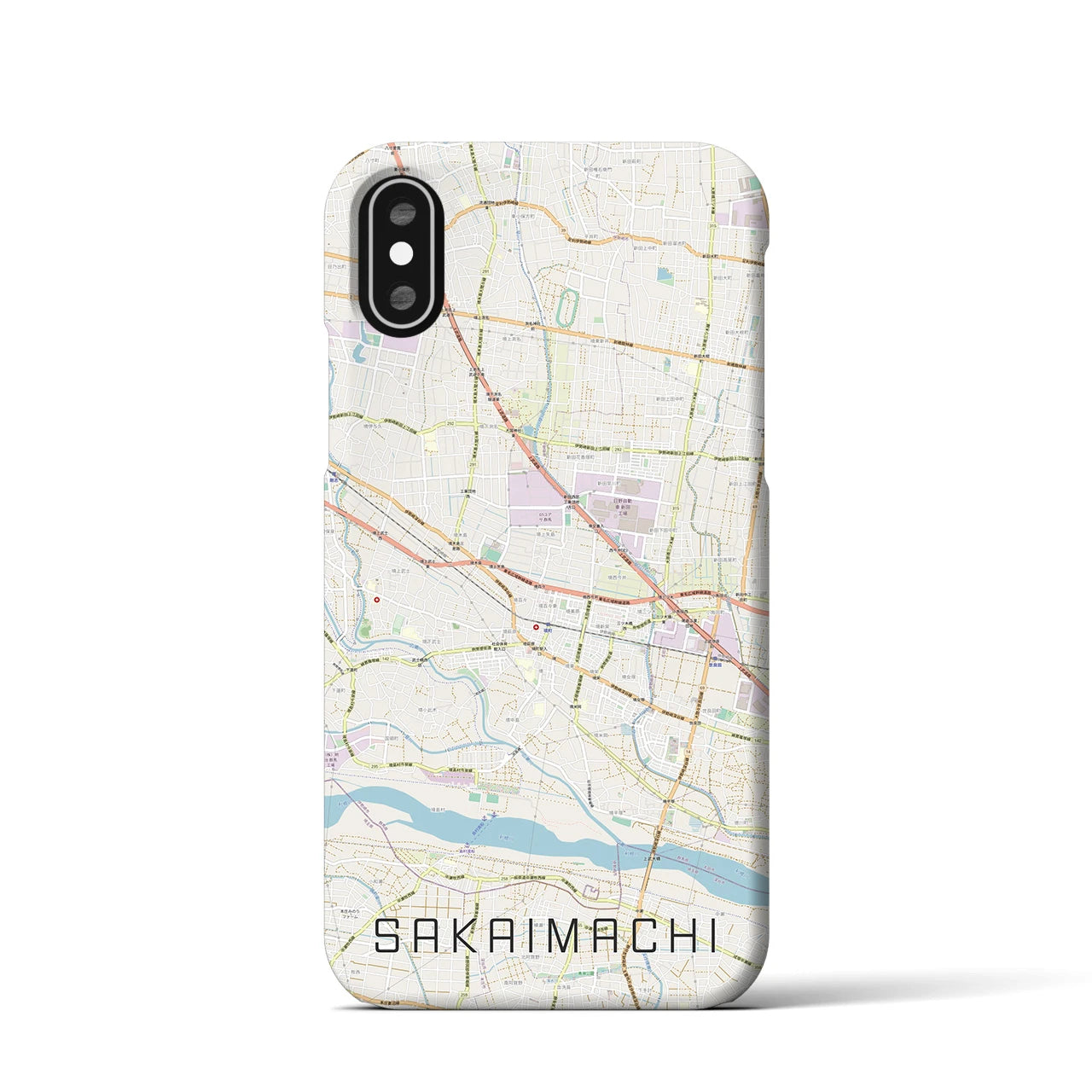 【境町(群馬県)】地図柄iPhoneケース(バックカバータイプ)