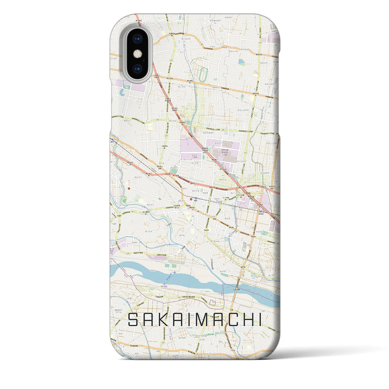 【境町(群馬県)】地図柄iPhoneケース(バックカバータイプ)