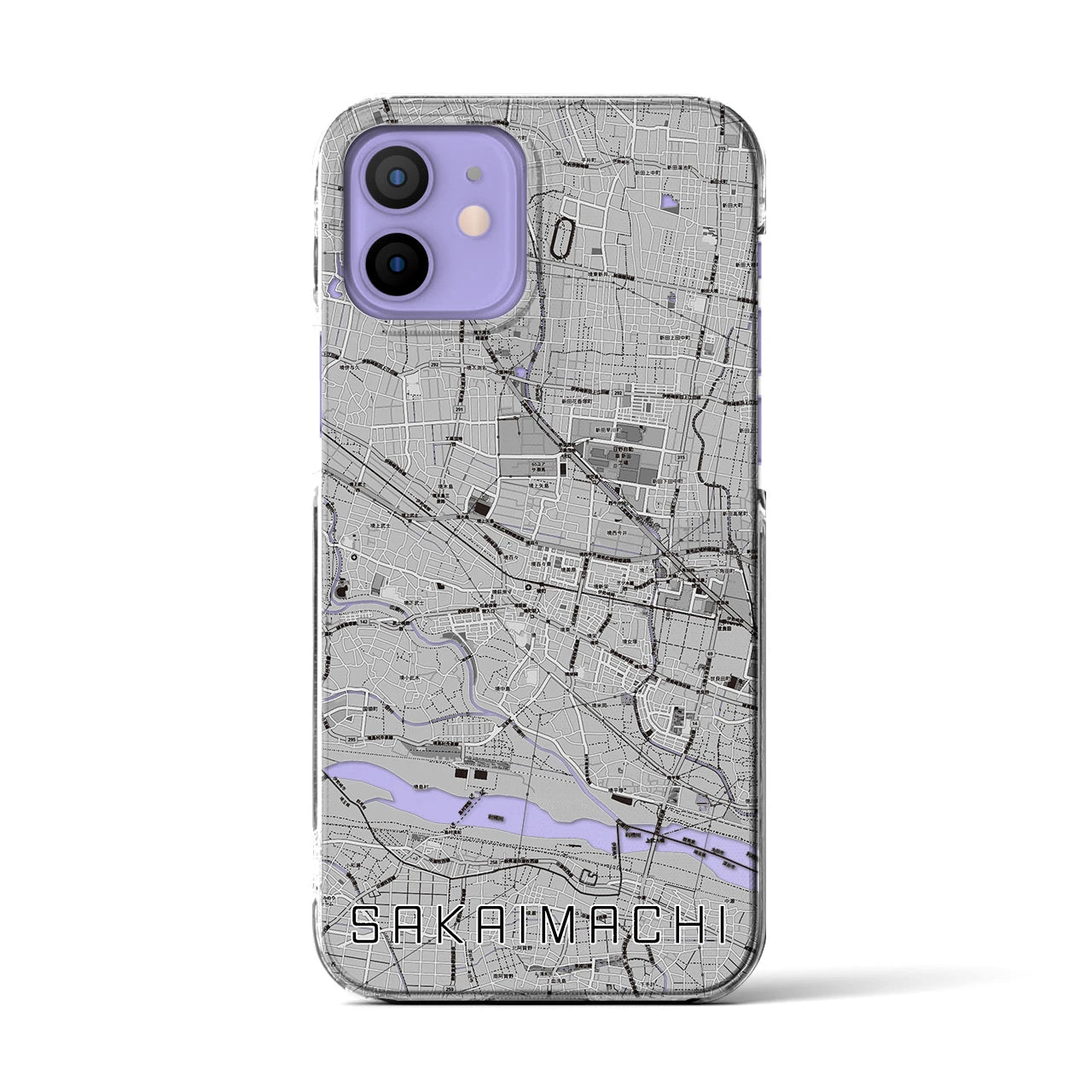 【境町(群馬県)】地図柄iPhoneケース(クリアタイプ)