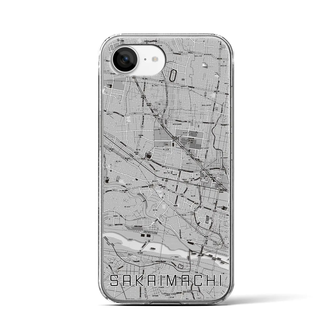 【境町(群馬県)】地図柄iPhoneケース(クリアタイプ)