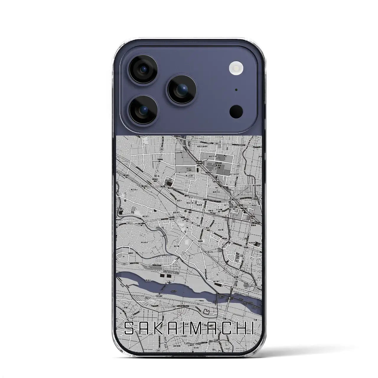 【境町(群馬県)】地図柄iPhoneケース(クリアタイプ)