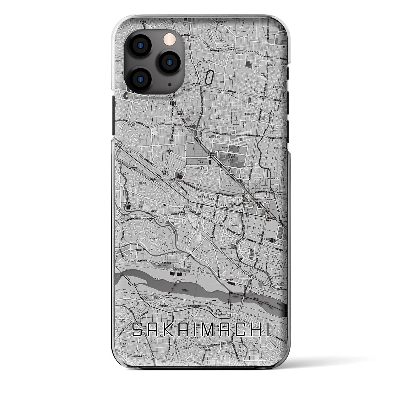 【境町(群馬県)】地図柄iPhoneケース(クリアタイプ)