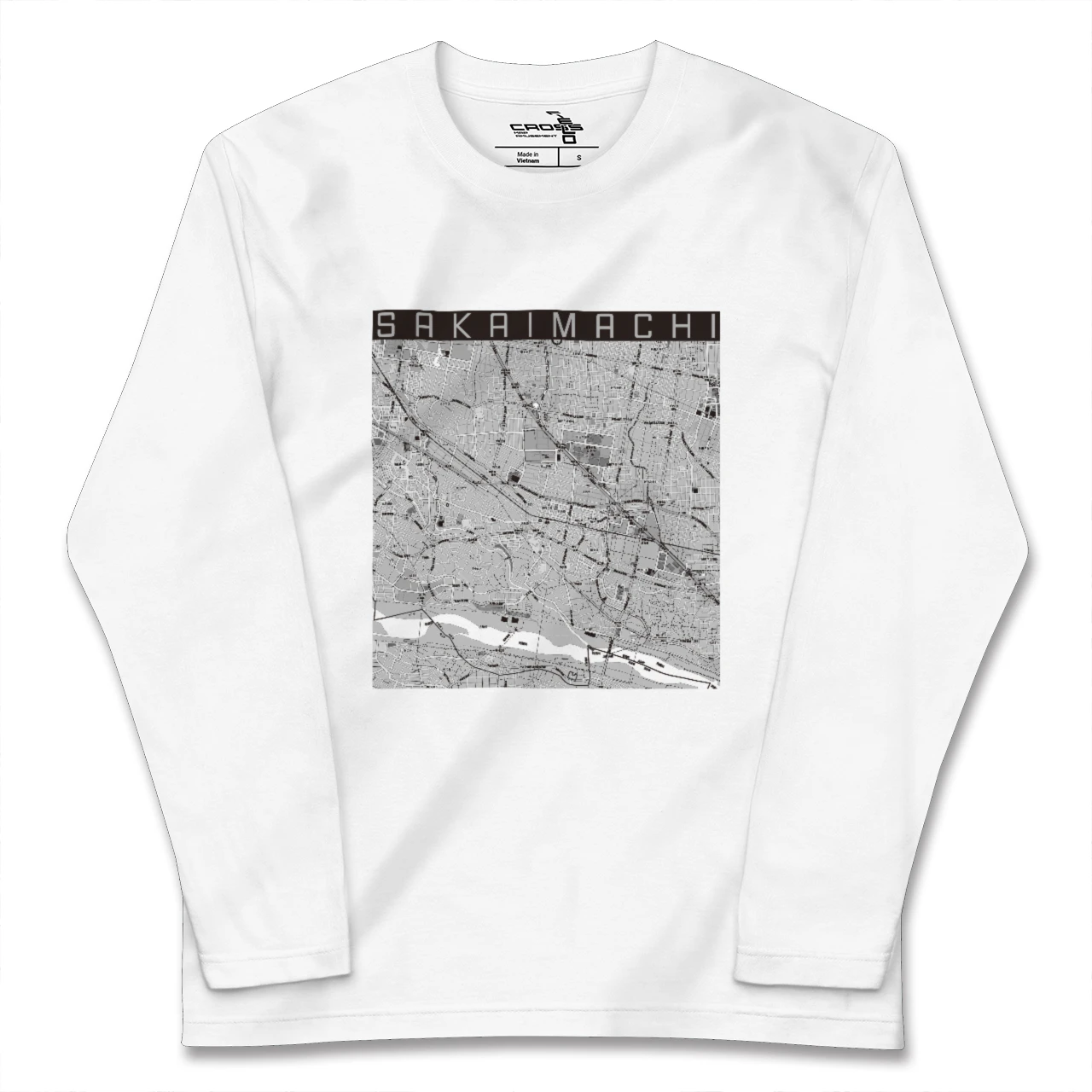 【境町(群馬県)】地図柄ロングスリーブTシャツ