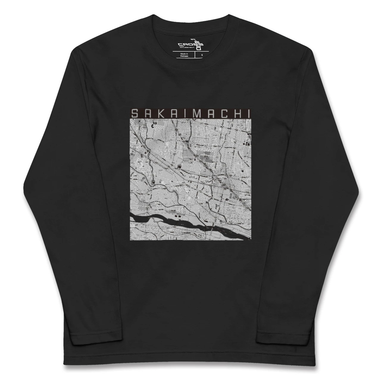 【境町(群馬県)】地図柄ロングスリーブTシャツ