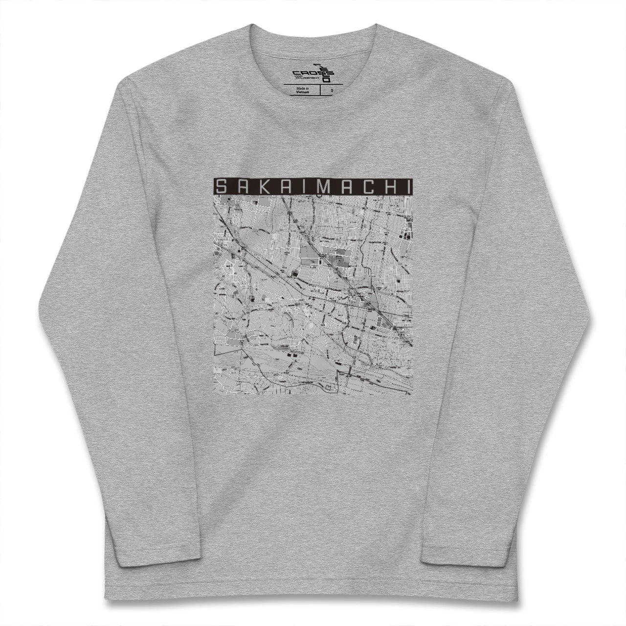 【境町(群馬県)】地図柄ロングスリーブTシャツ