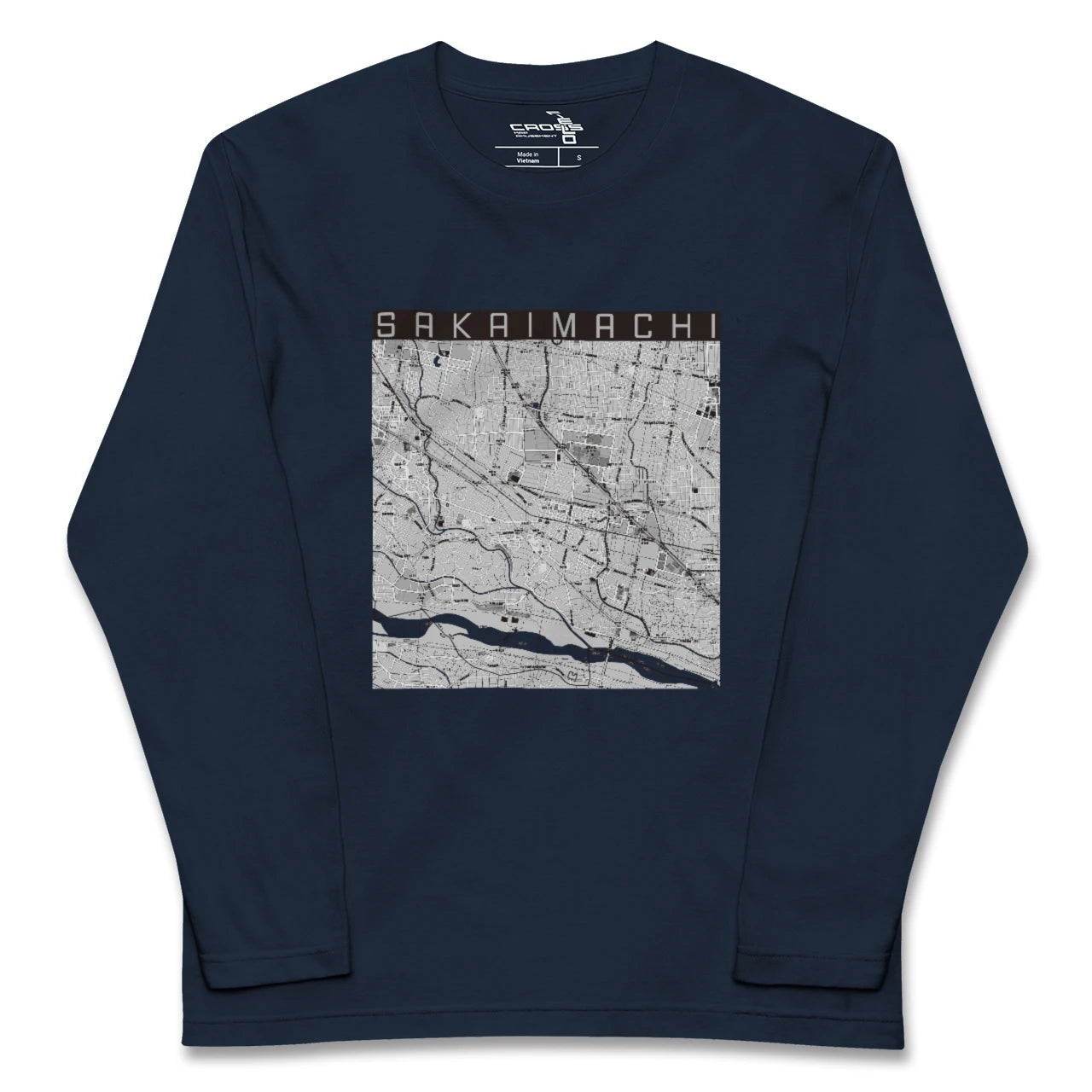 【境町(群馬県)】地図柄ロングスリーブTシャツ