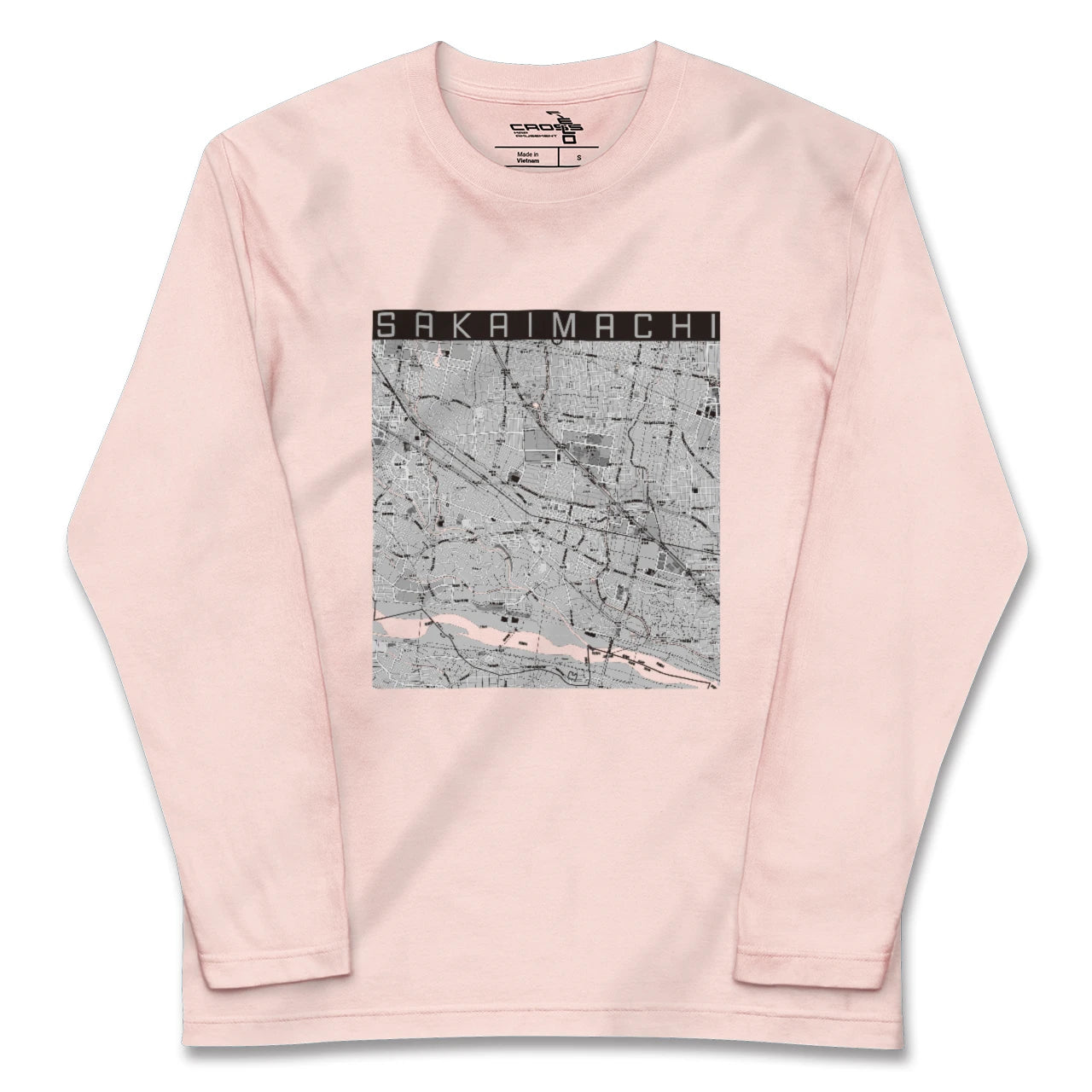 【境町(群馬県)】地図柄ロングスリーブTシャツ