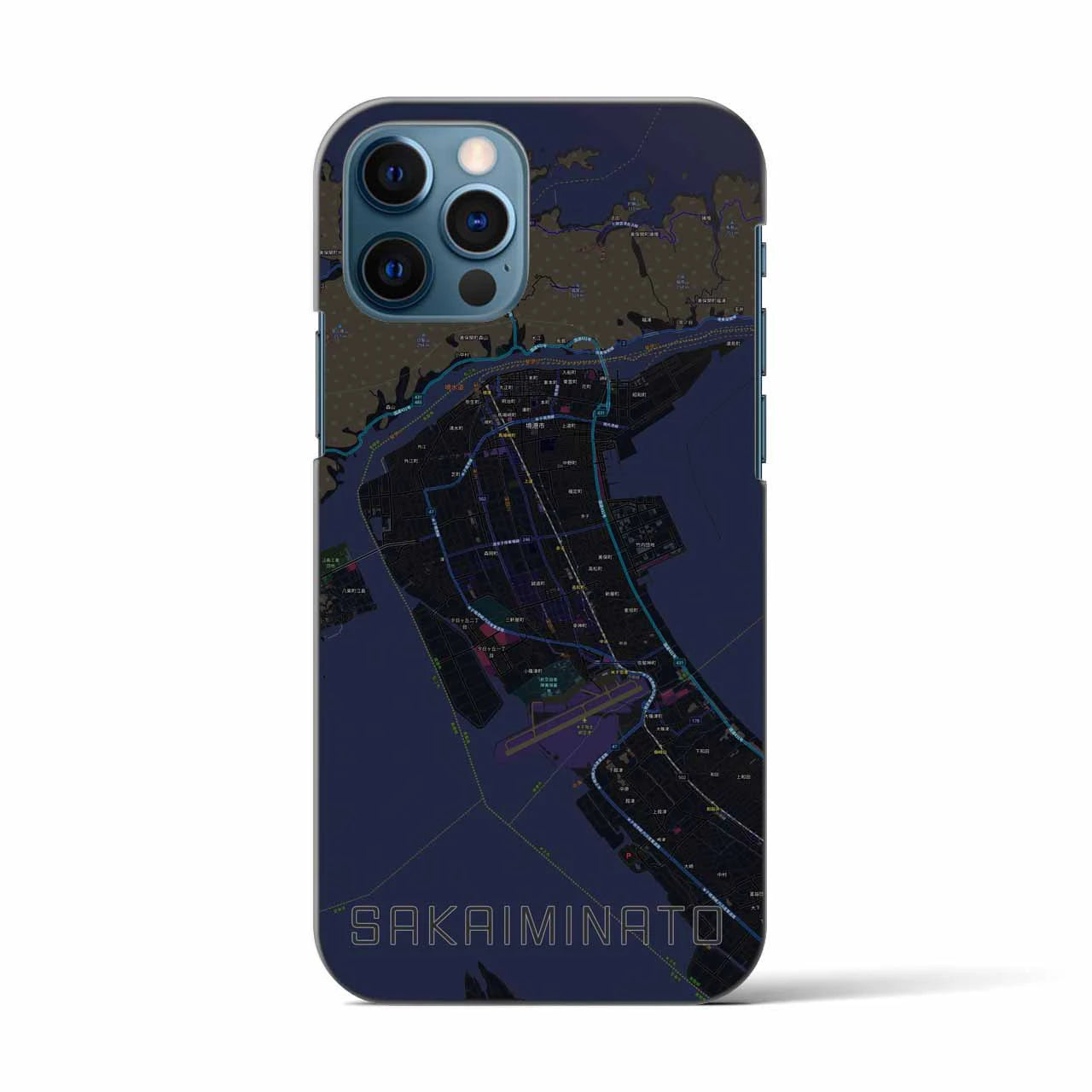 【境港(鳥取県)】地図柄iPhoneケース(バックカバータイプ)