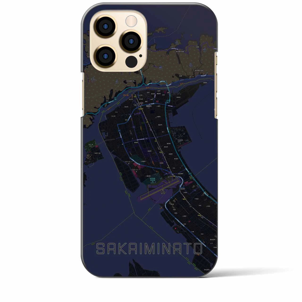 【境港(鳥取県)】地図柄iPhoneケース(バックカバータイプ)