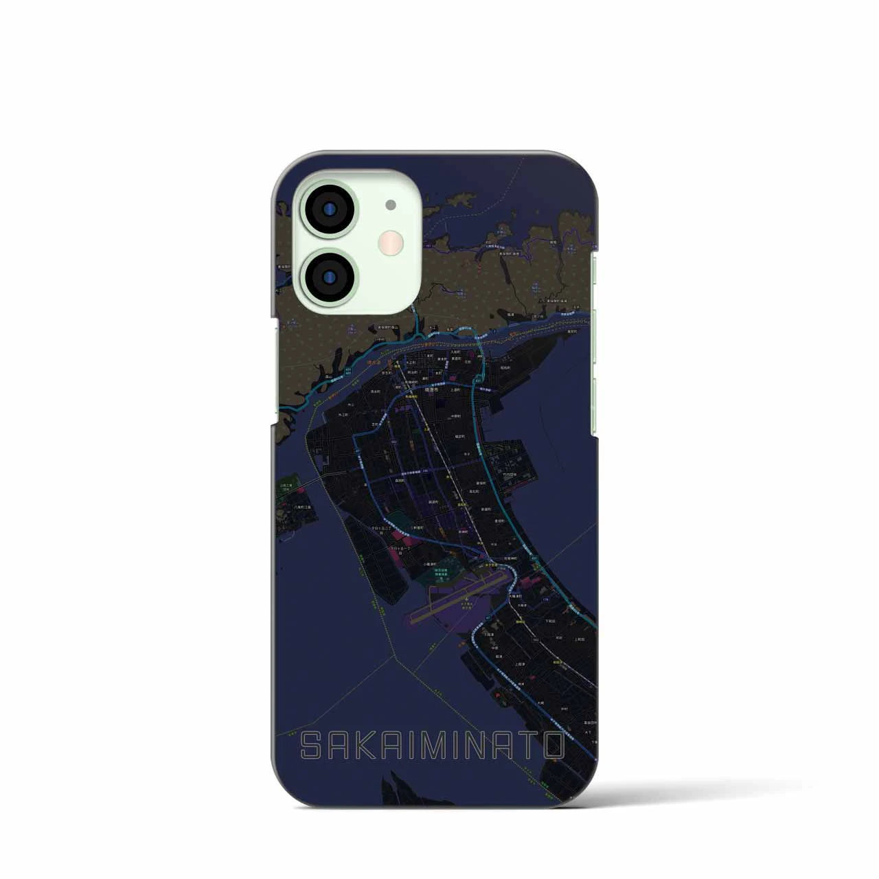 【境港(鳥取県)】地図柄iPhoneケース(バックカバータイプ)