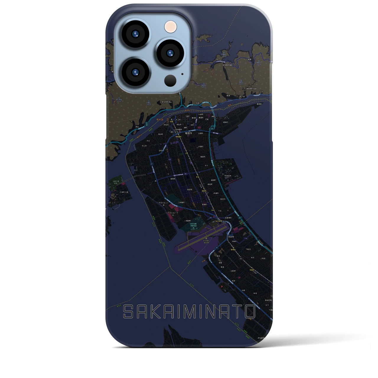 【境港(鳥取県)】地図柄iPhoneケース(バックカバータイプ)