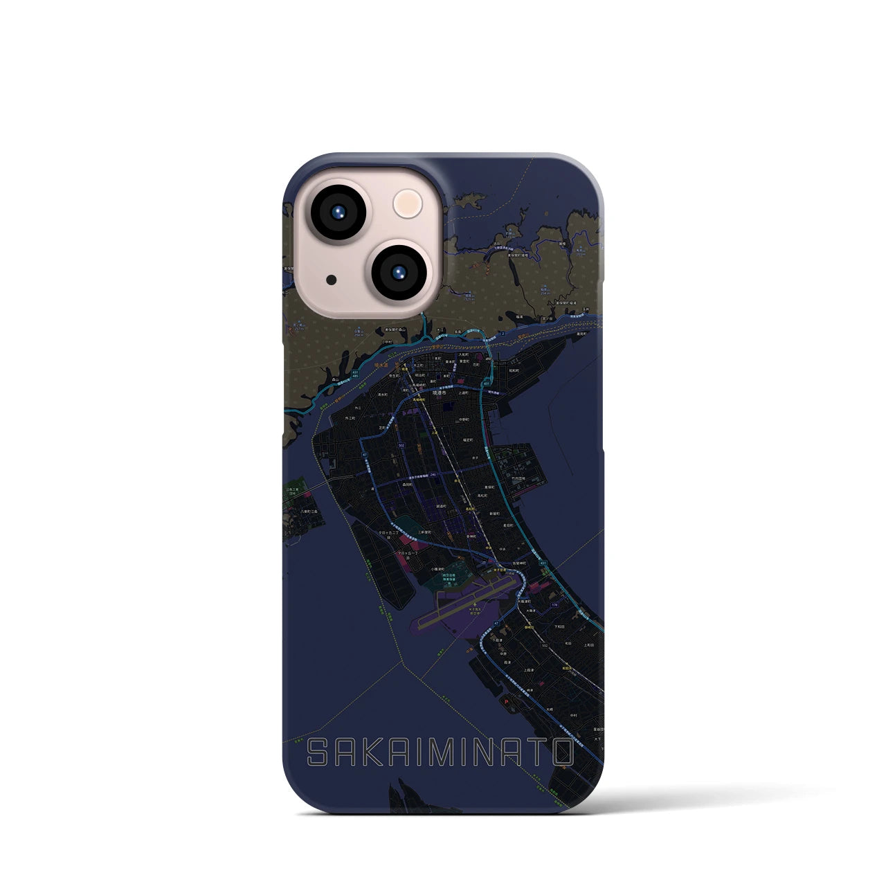 【境港(鳥取県)】地図柄iPhoneケース(バックカバータイプ)